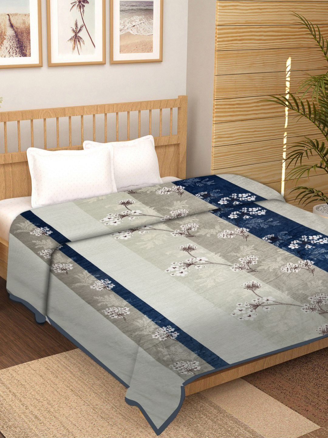 RRC Blue & Cream-Coloured Floral Woollen Mild Winter 350 GSM Double Bed Blanket
RRC Blue & Cream-Coloured Floral Woollen Mild Winter 350 GSM Double Bed Blanket