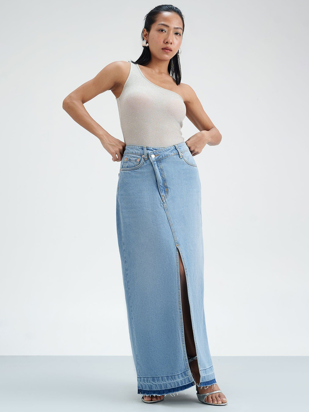 FREAKINS Women A-Line Maxi Skirts, Blue 
FREAKINS Women A-Line Maxi Skirts, Blue