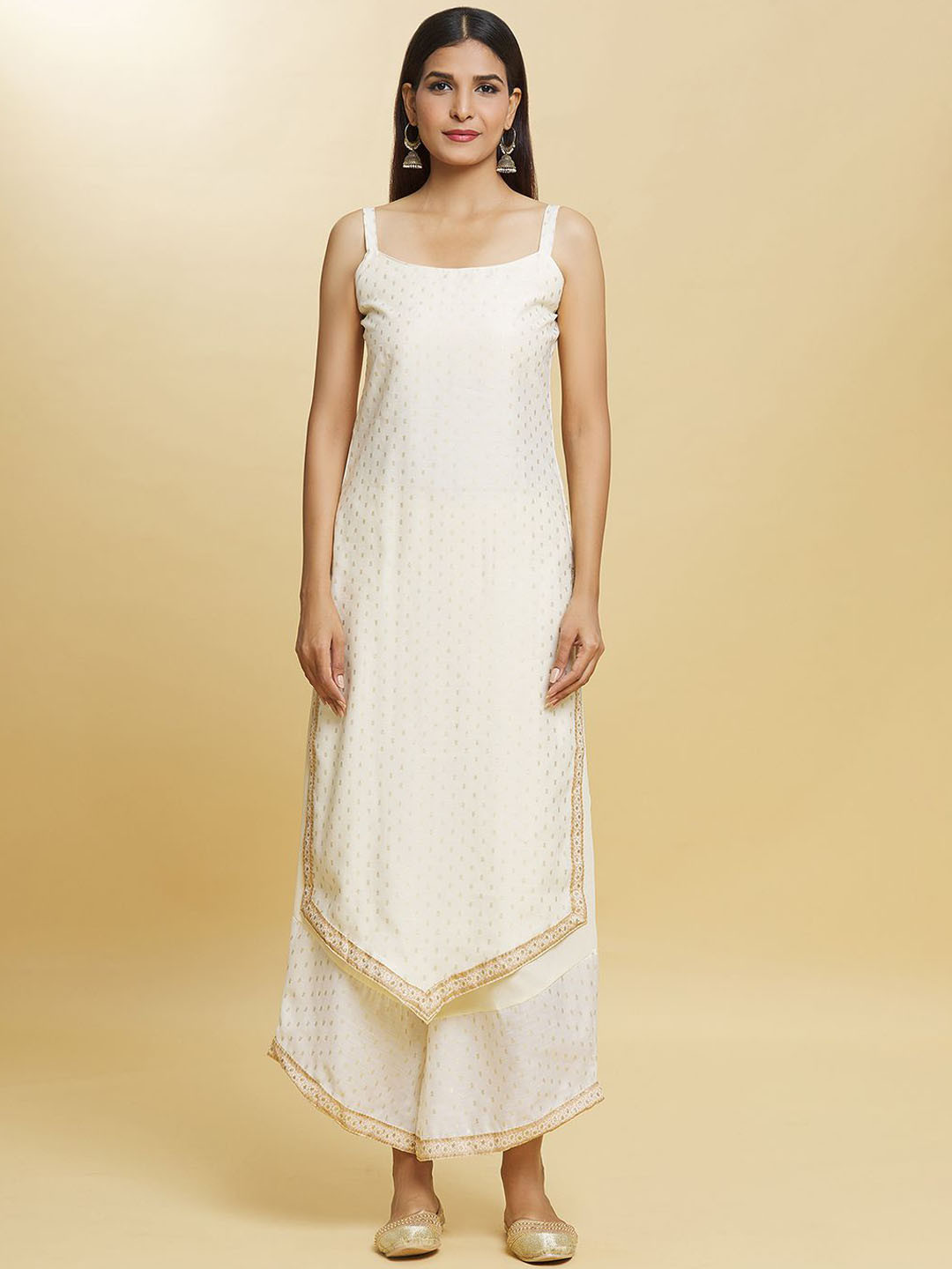 Adara Khan Women Ethnic Motifs Printed Regular Kurta with Palazzos & With Dupatta, White
Adara Khan Women Ethnic Motifs Printed Regular Kurta with Palazzos & With Dupatta, White
