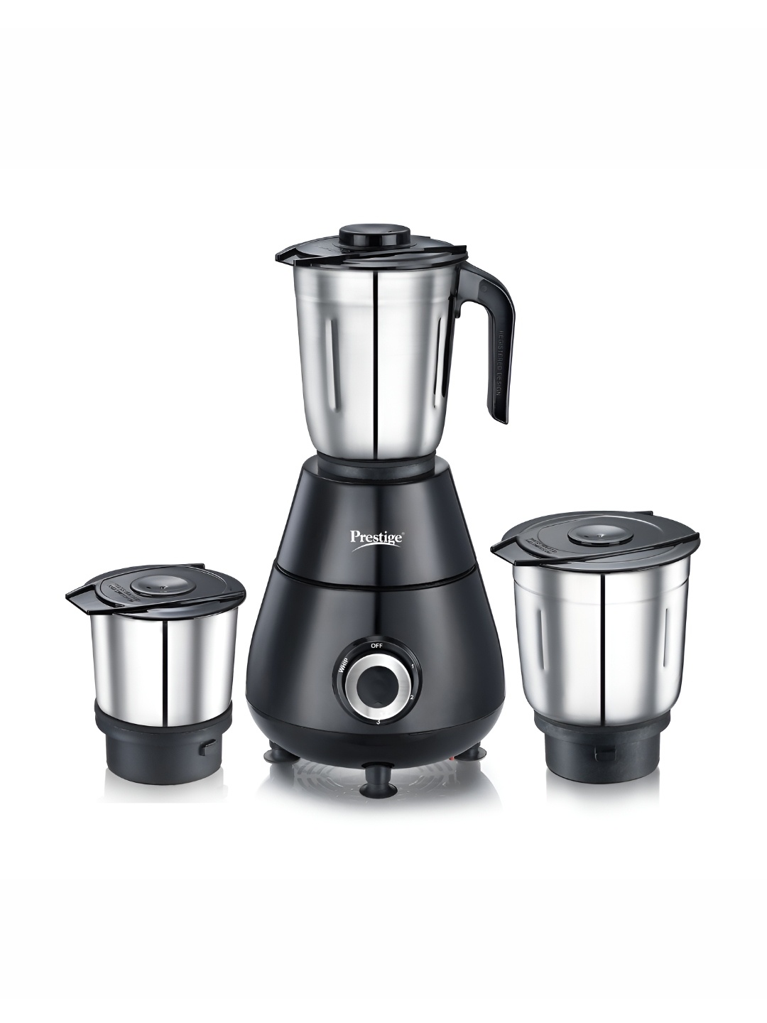 Prestige Black Stainless Steel 3 Jars & 3 Stainless Steel Blades, Juicer Mixer Grinder
Prestige Black Stainless Steel 3 Jars & 3 Stainless Steel Blades, Juicer Mixer Grinder