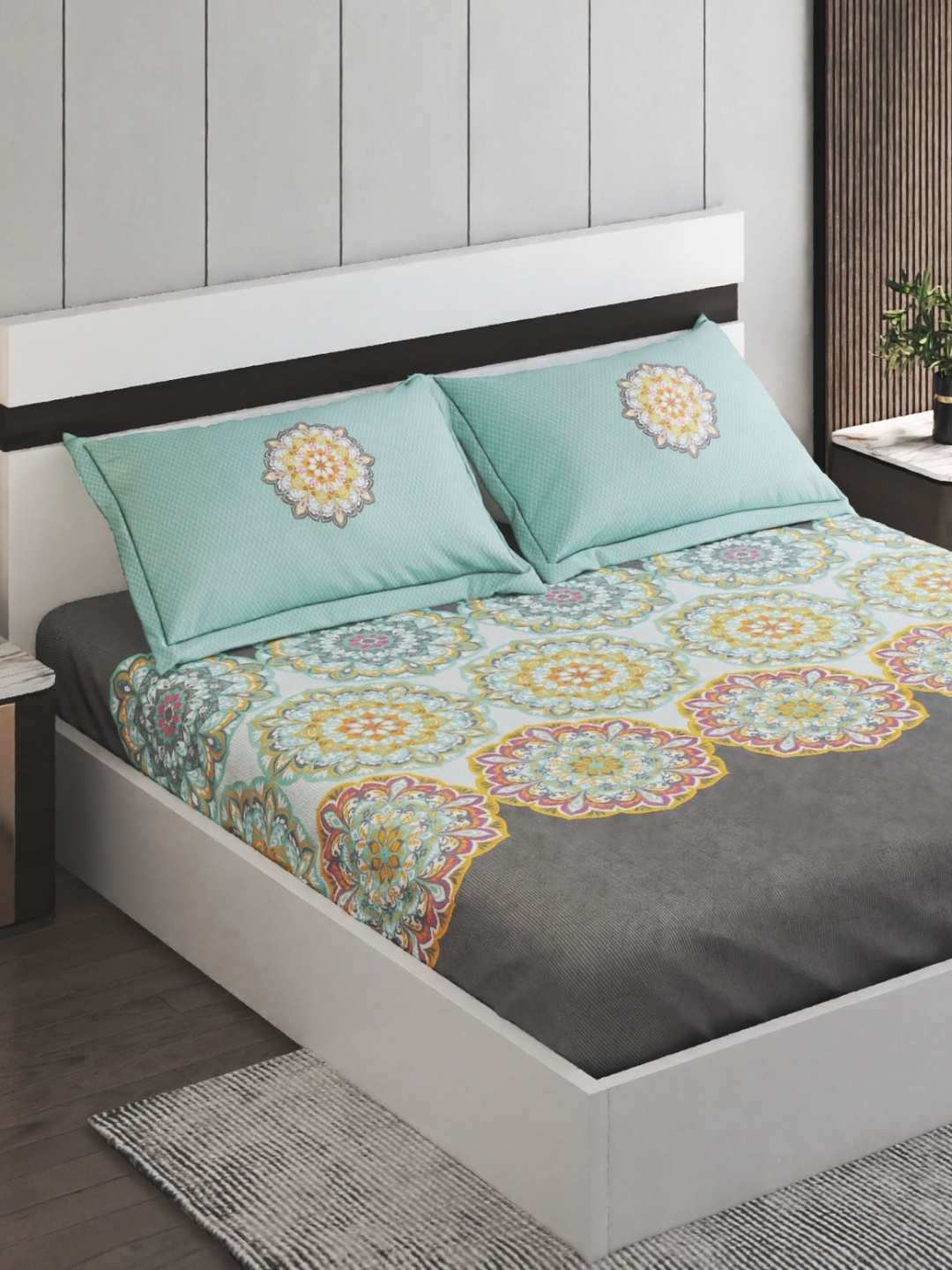 Home Centre Anagha Periyar Green Printed Cotton 144 TC King Bedsheet Set 1.95 x 1.8m
Home Centre Anagha Periyar Green Printed Cotton 144 TC King Bedsheet Set 1.95 x 1.8m