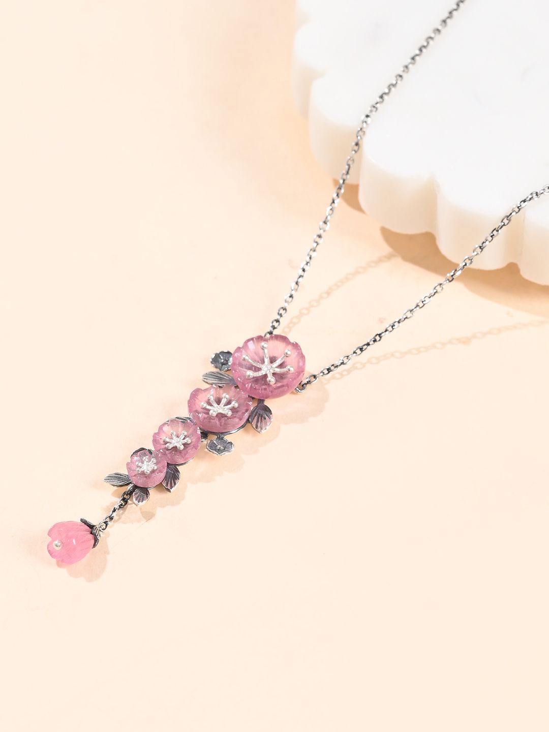 Studio Voylla 925 Sterling Silver Rhodium-Plated Sakura Oxidised Beaded Minimal Necklace
Studio Voylla 925 Sterling Silver Rhodium-Plated Sakura Oxidised Beaded Minimal Necklace