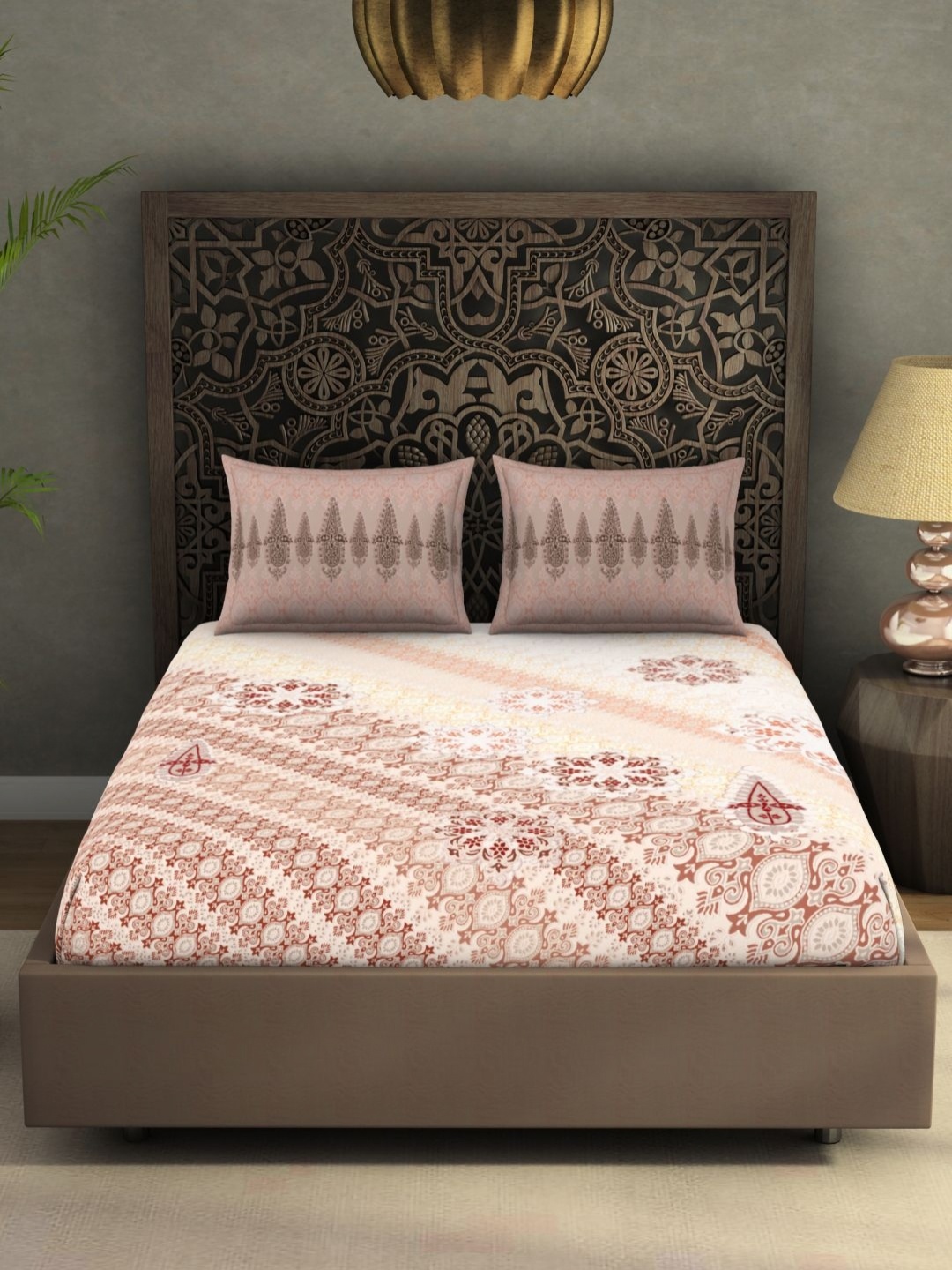 SPACES Rangana Brown Ethnic Printed Pure Cotton 300 TC King Bedsheet Set 2.74 x 2.74m
SPACES Rangana Brown Ethnic Printed Pure Cotton 300 TC King Bedsheet Set 2.74 x 2.74m