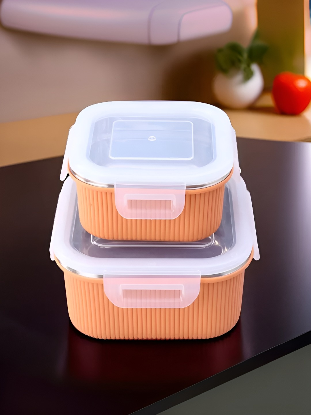 UMAI 2-Pcs Stainless Steel Orange Coloured Airtight Lunch Box With Lid- 400ml & 800ml
UMAI 2-Pcs Stainless Steel Orange Coloured Airtight Lunch Box With Lid- 400ml & 800ml