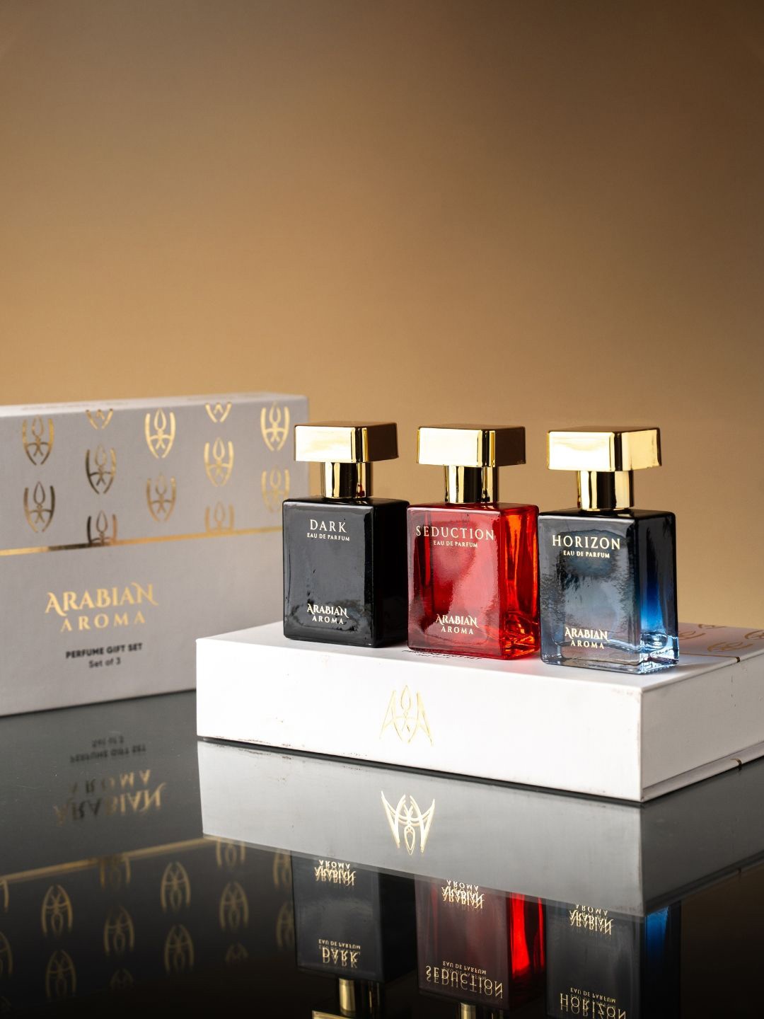 Arabian Aroma Set of 3 Eau De Parfum 100 ml each - Dark + Horizon + Seduction, White
Arabian Aroma Set of 3 Eau De Parfum 100 ml each - Dark + Horizon + Seduction, White