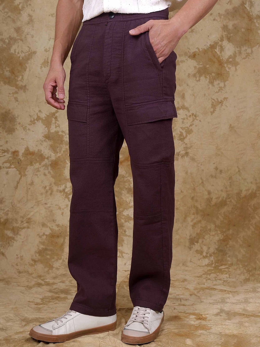 BLUEBIRD Men Smart Regular Fit Mid-Rise Easy Wash Cotton Cargo Trousers, Maroon
BLUEBIRD Men Smart Regular Fit Mid-Rise Easy Wash Cotton Cargo Trousers, Maroon
