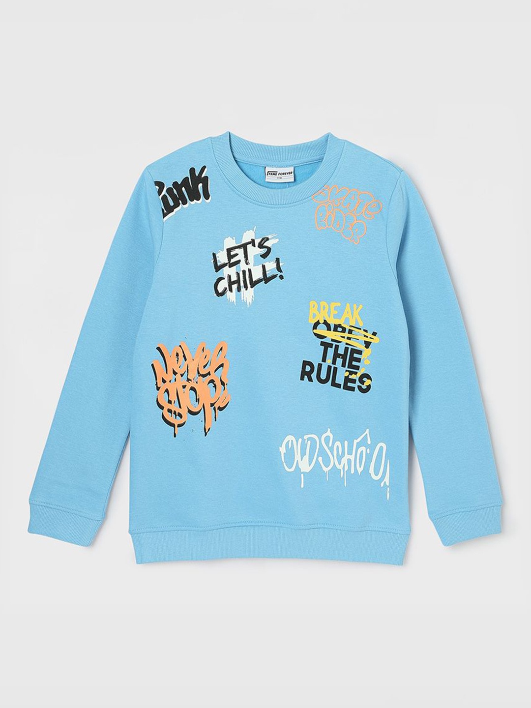 Fame Forever by Lifestyle Boys Cotton Printed Round Neck Long Sleeves Pullover Sweatshirt, Blue
Fame Forever by Lifestyle Boys Cotton Printed Round Neck Long Sleeves Pullover Sweatshirt, Blue