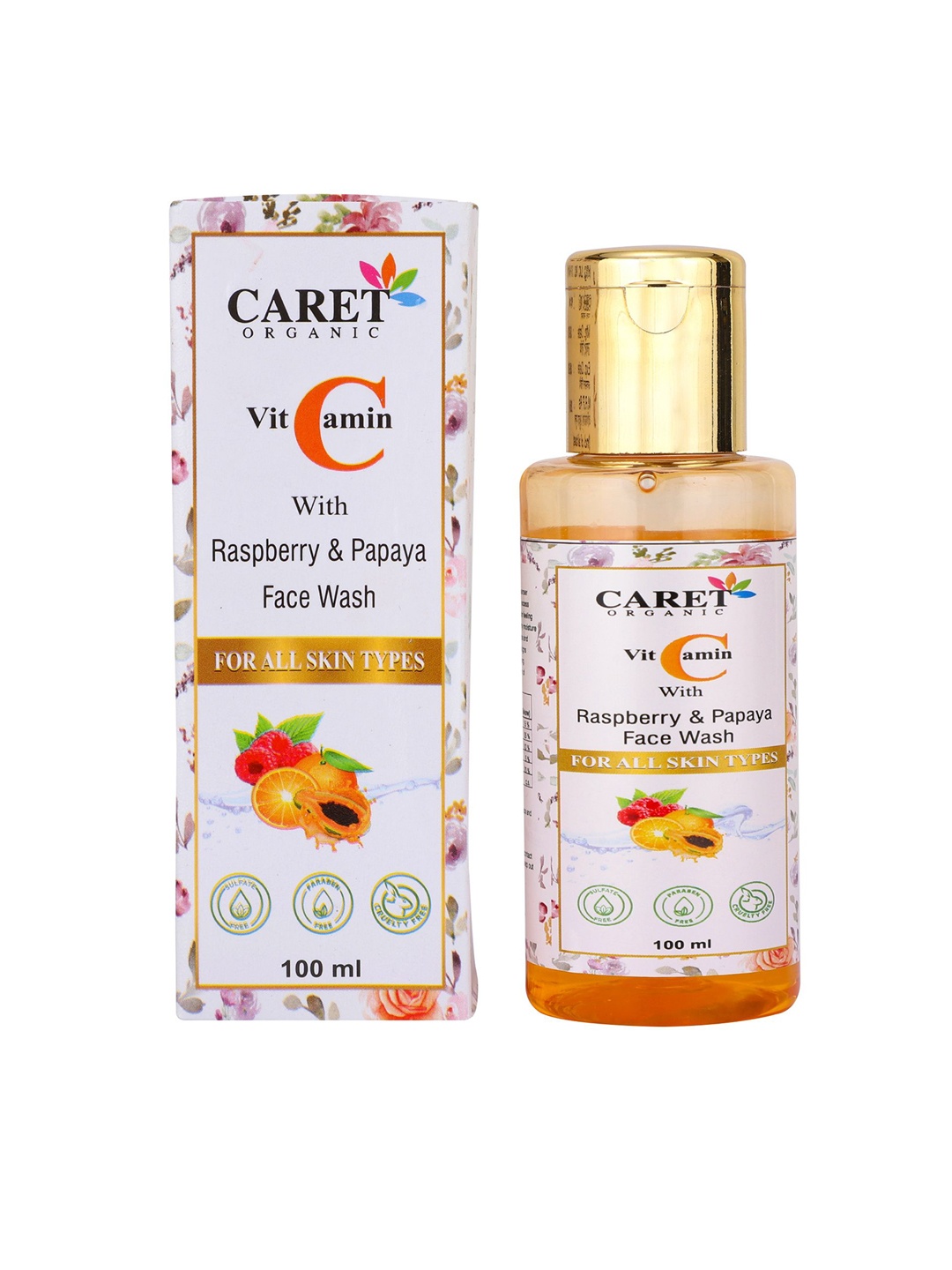 CARET ORGANIC Vitamin C With Raspberry & Papaya Face Wash For All Skin Type - 100 ml, White
CARET ORGANIC Vitamin C With Raspberry & Papaya Face Wash For All Skin Type - 100 ml, White