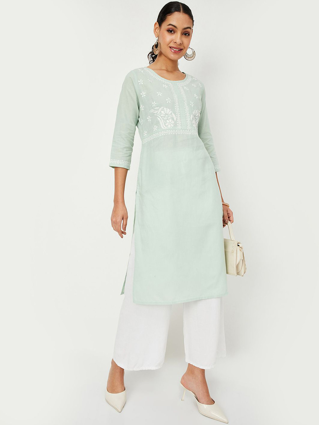 max Embroidered Thread Work Straight Kurta, Green
max Embroidered Thread Work Straight Kurta, Green