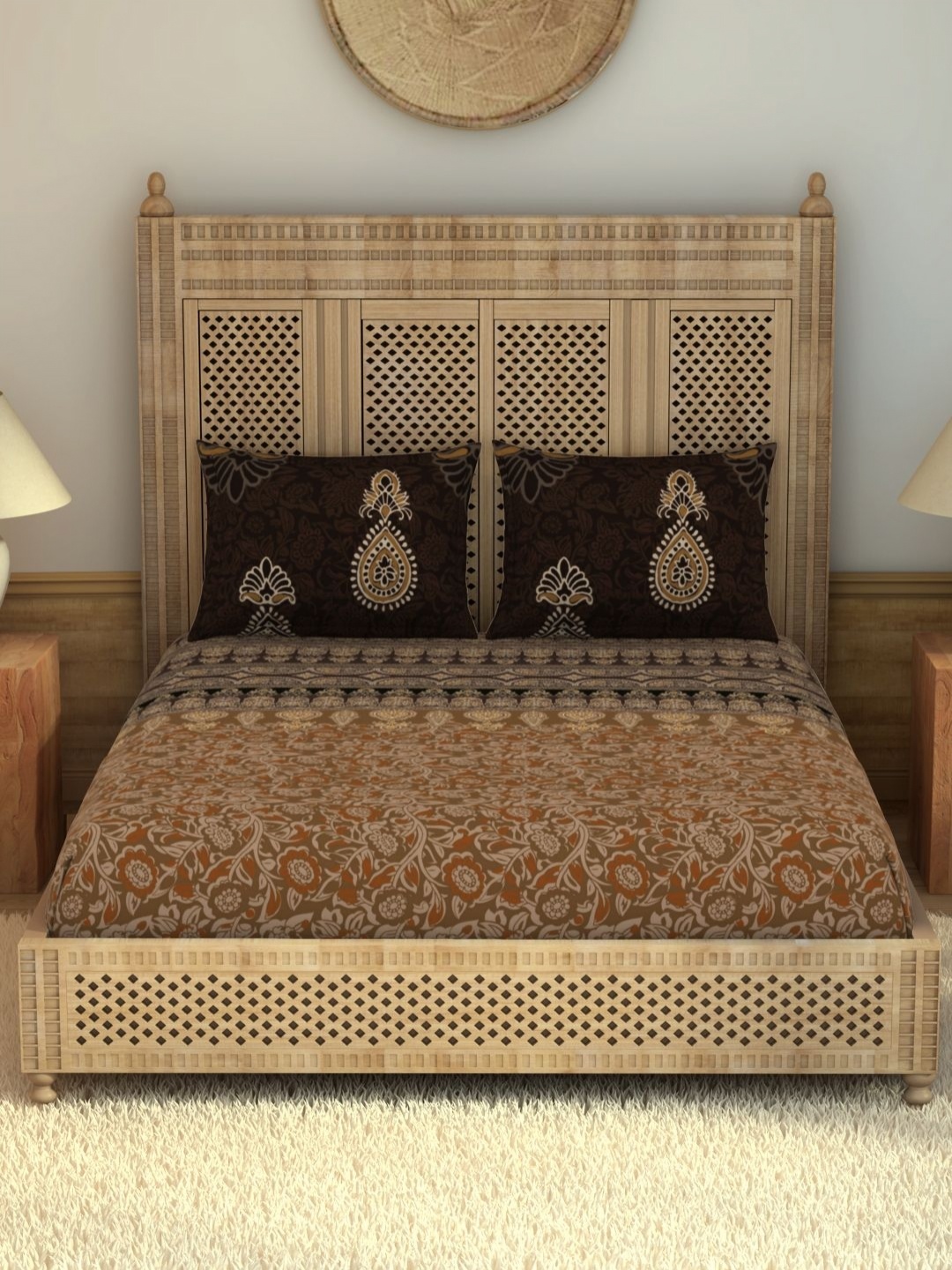 SPACES Rangana Rotary Brown Printed Pure Cotton 210 TC King Bedsheet Set 2.74 x 2.74m
SPACES Rangana Rotary Brown Printed Pure Cotton 210 TC King Bedsheet Set 2.74 x 2.74m