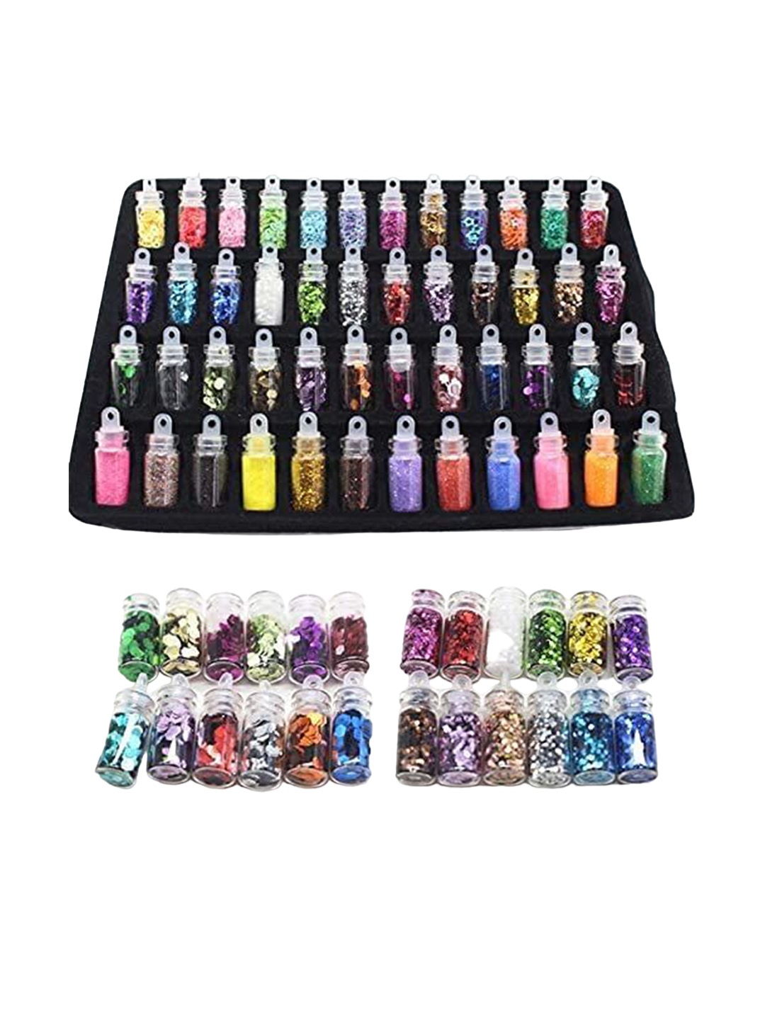 Scheibe Set Of 48 3D Nail Art Gilitter Bottle Acrylic Rhinestone Decoration Kit, Multi
Scheibe Set Of 48 3D Nail Art Gilitter Bottle Acrylic Rhinestone Decoration Kit, Multi
