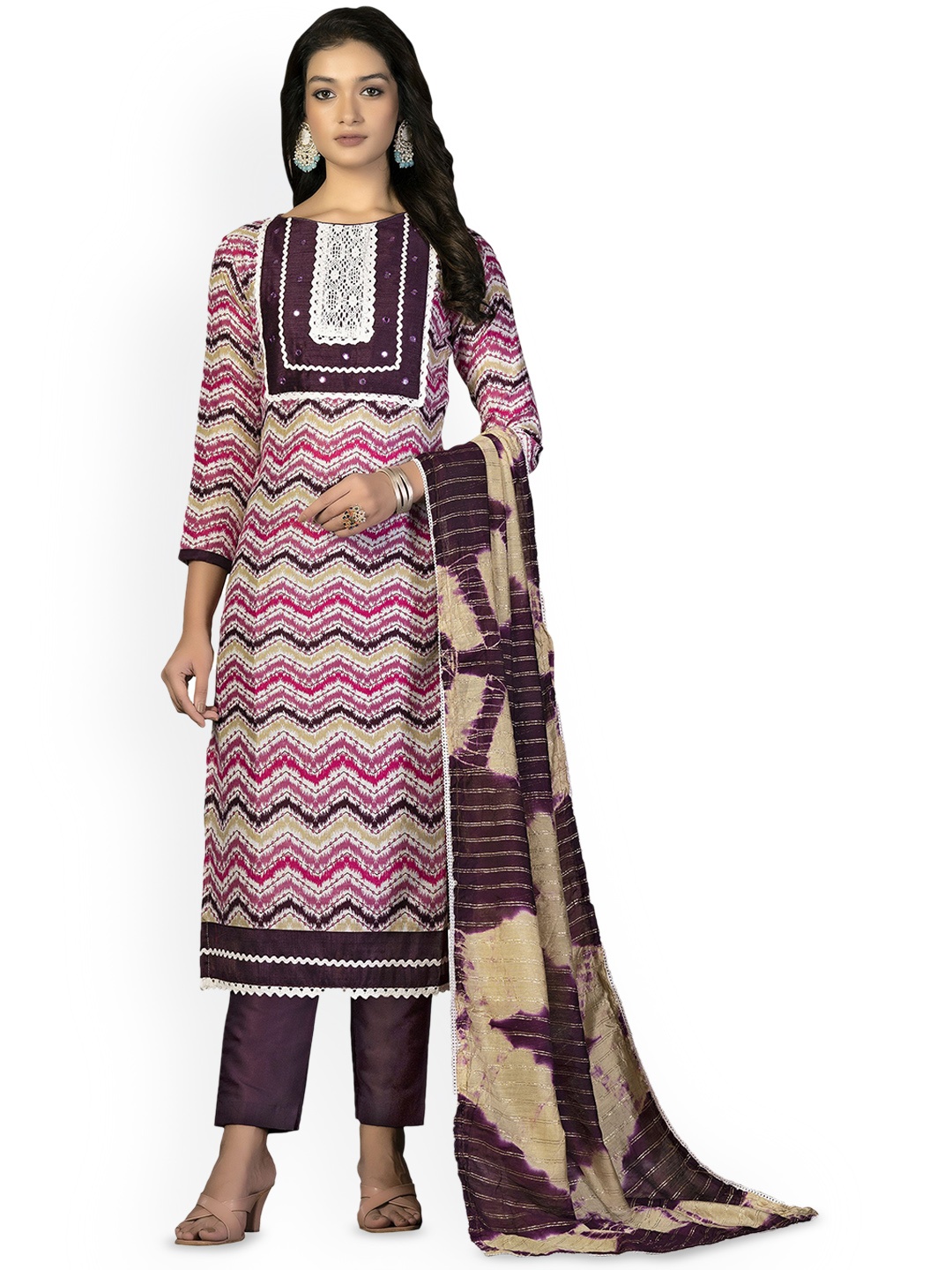Maroosh Ethnic Motifs Embroidered Mirror Work Unstitched Dress Material, Purple
Maroosh Ethnic Motifs Embroidered Mirror Work Unstitched Dress Material, Purple