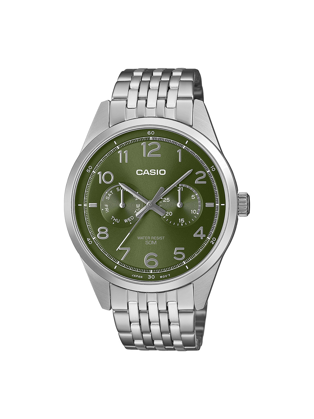 CASIO Men Dial & Stainless Steel Bracelet Style Straps Analogue Watch A2332, Green
CASIO Men Dial & Stainless Steel Bracelet Style Straps Analogue Watch A2332, Green