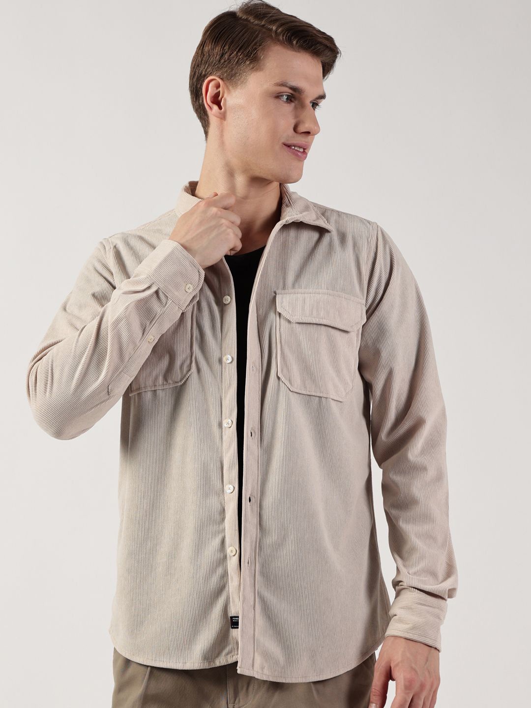 Thomas Scott Men Premium Spread Collar Solid Slim Fit Corduroy Casual Shirt, Beige
Thomas Scott Men Premium Spread Collar Solid Slim Fit Corduroy Casual Shirt, Beige