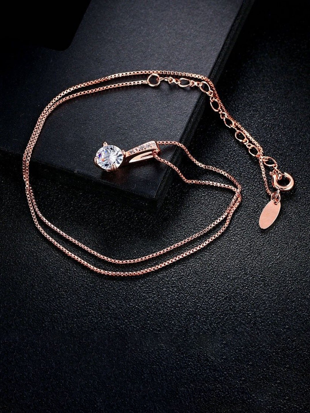 MYKI Rose Gold-Plated Contemporary Stainless Steel Cubic Zirconia Pendants with Chains
MYKI Rose Gold-Plated Contemporary Stainless Steel Cubic Zirconia Pendants with Chains