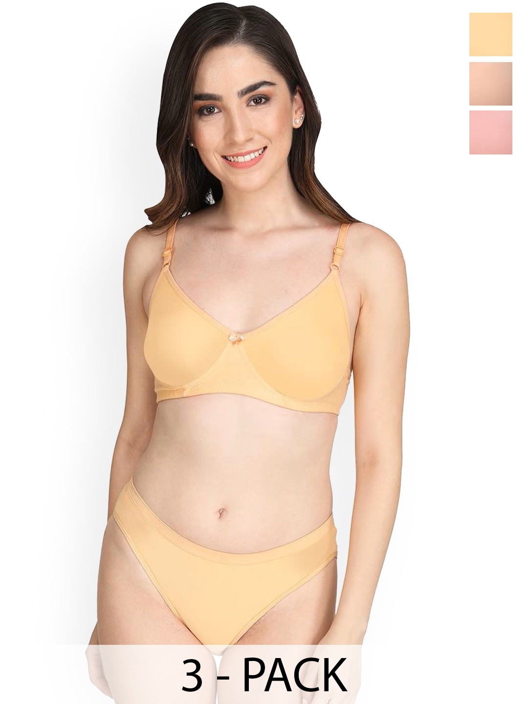 Designer Bugs Women Pack Of 3 Seamless Lightly Padded Lingerie Set DBLS-Y-RG-PH-30B, Yellow
Designer Bugs Women Pack Of 3 Seamless Lightly Padded Lingerie Set DBLS-Y-RG-PH-30B, Yellow