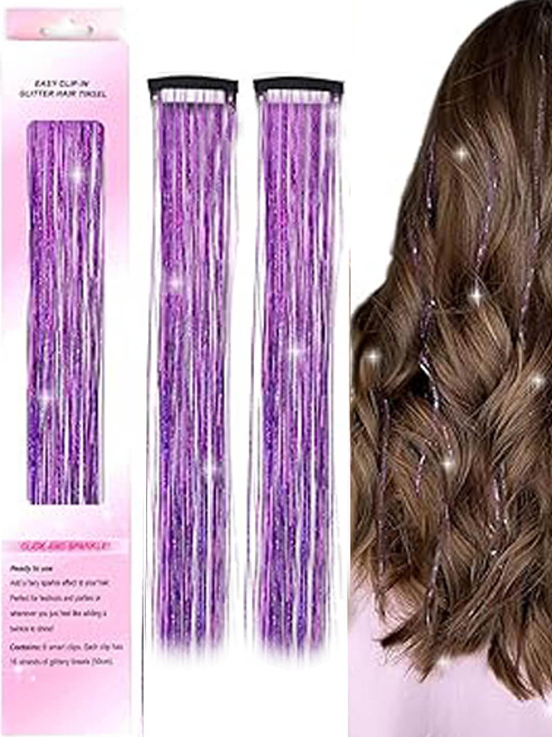 D-Divine Set Of 2 Clip-In Straight Coloured Strand Hair Extension - Purple - 24 Inch
D-Divine Set Of 2 Clip-In Straight Coloured Strand Hair Extension - Purple - 24 Inch