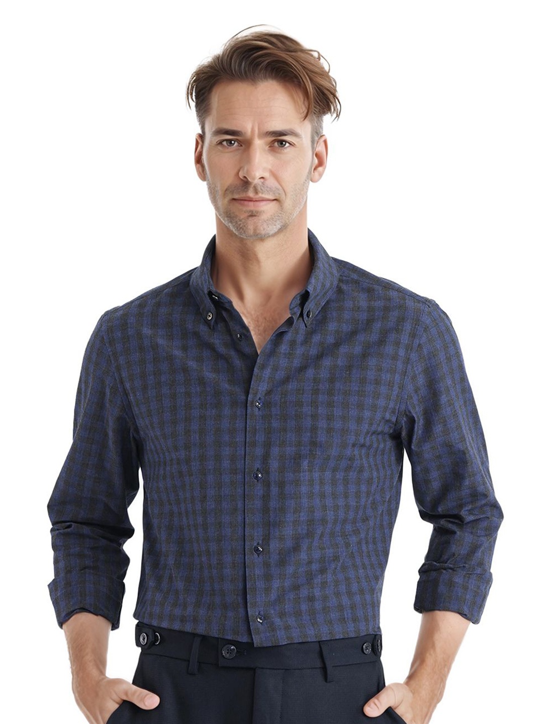 RARE RABBIT Men Comfort Spread Collar Checked Cotton Oversized Casual Shirt, Navy blue
RARE RABBIT Men Comfort Spread Collar Checked Cotton Oversized Casual Shirt, Navy blue