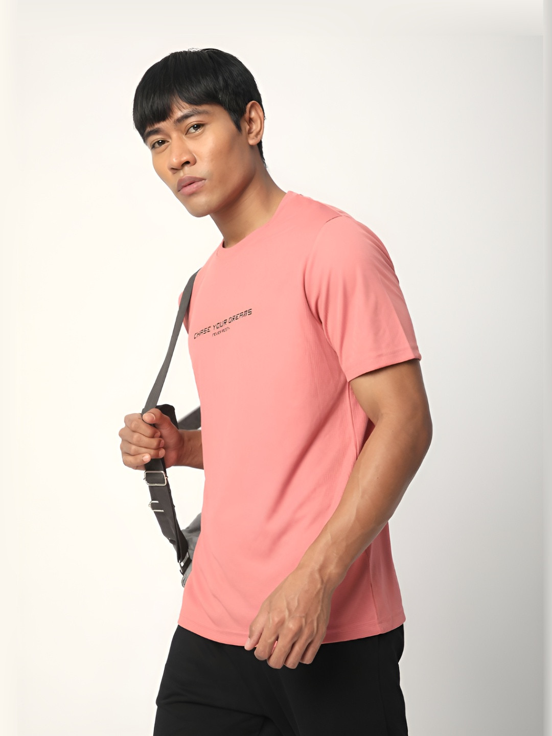 R&B Men Typography Printed Round Neck T-shirt, Peach 
R&B Men Typography Printed Round Neck T-shirt, Peach