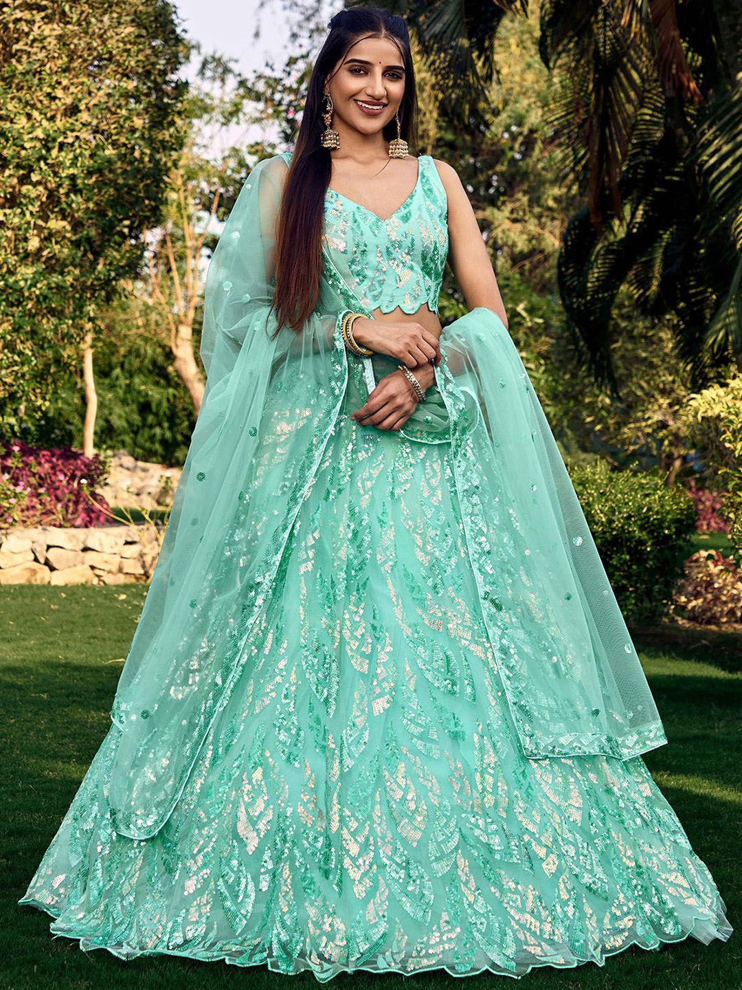 ODETTE Embellished Sequinned Semi-Stitched Lehenga & Unstitched Blouse With Dupatta, Blue
ODETTE Embellished Sequinned Semi-Stitched Lehenga & Unstitched Blouse With Dupatta, Blue