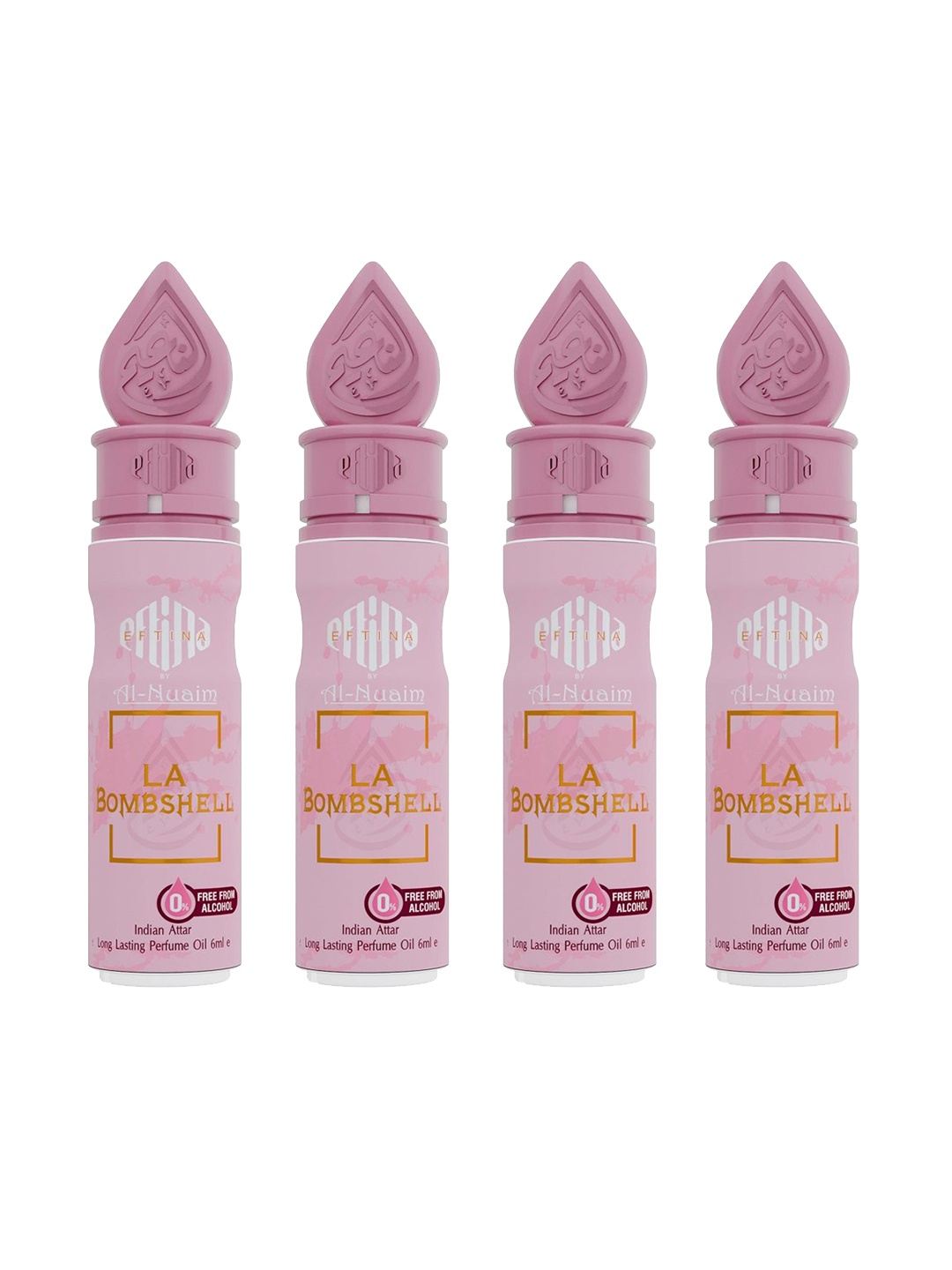 Al-Nuaim Women Set of 4 La Bomshell Alcohol-Free Long Lasting Attar - 6 ml each, Pink
Al-Nuaim Women Set of 4 La Bomshell Alcohol-Free Long Lasting Attar - 6 ml each, Pink