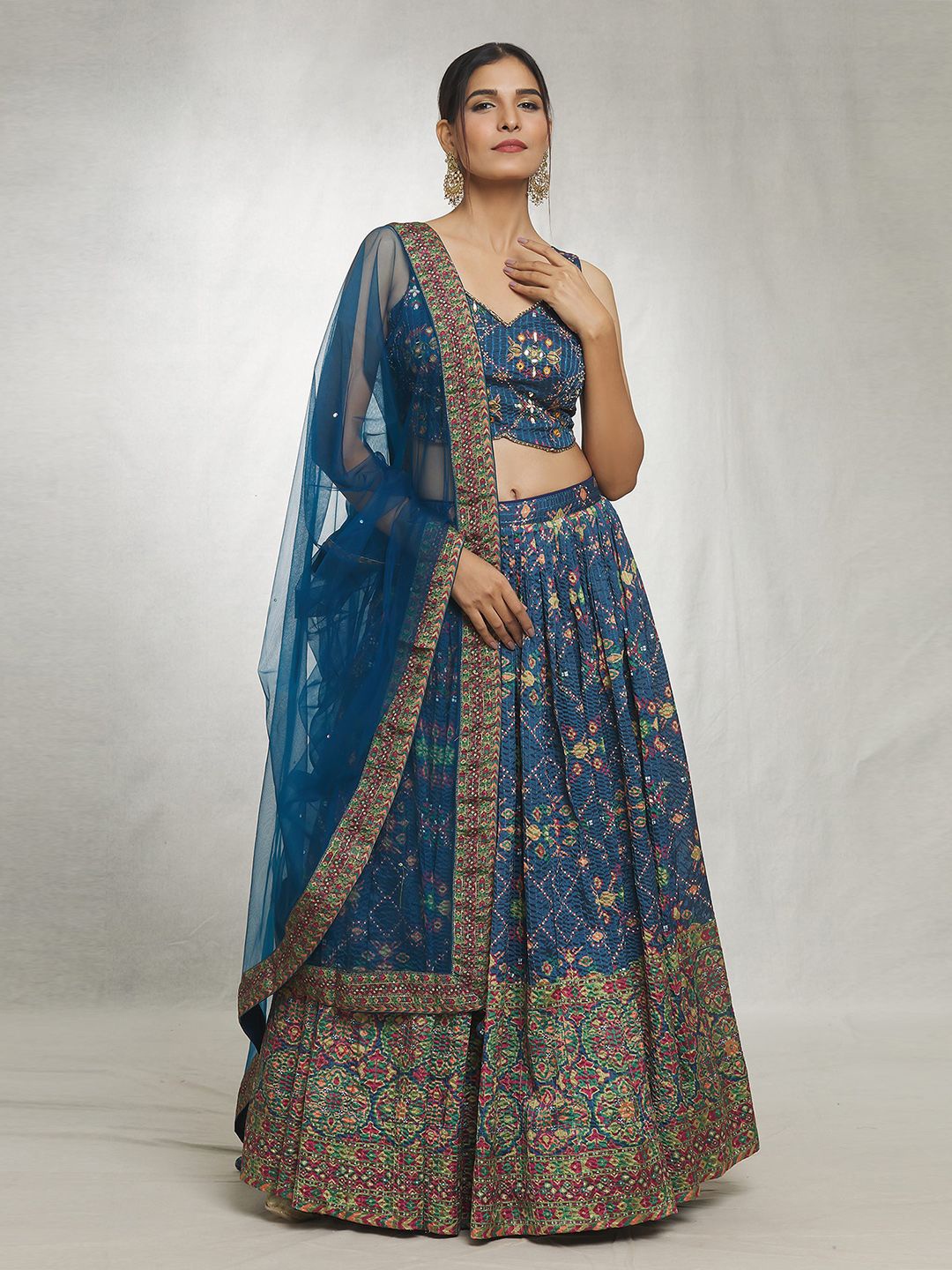 Samyukta Singhania Embroidered Thread Work Ready to Wear Lehenga & Blouse With Dupatta, Blue
Samyukta Singhania Embroidered Thread Work Ready to Wear Lehenga & Blouse With Dupatta, Blue