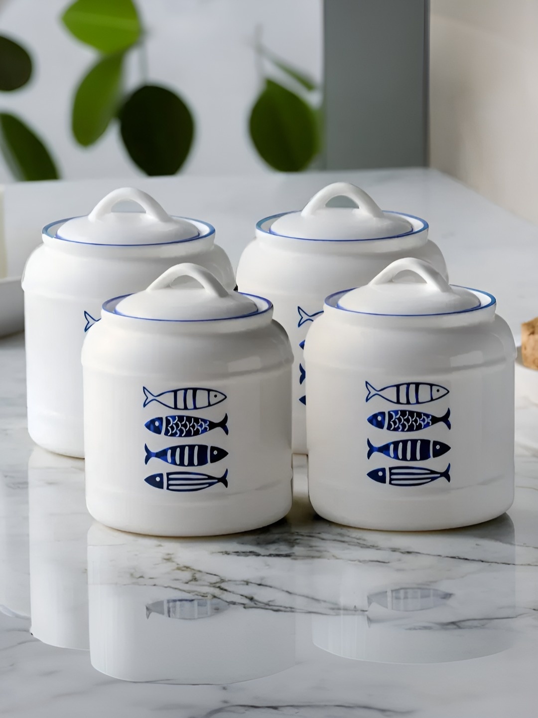 The Better Home White & Blue 4 Pieces Ceramic Easy to Clean Jars With Lid 2.5L
The Better Home White & Blue 4 Pieces Ceramic Easy to Clean Jars With Lid 2.5L