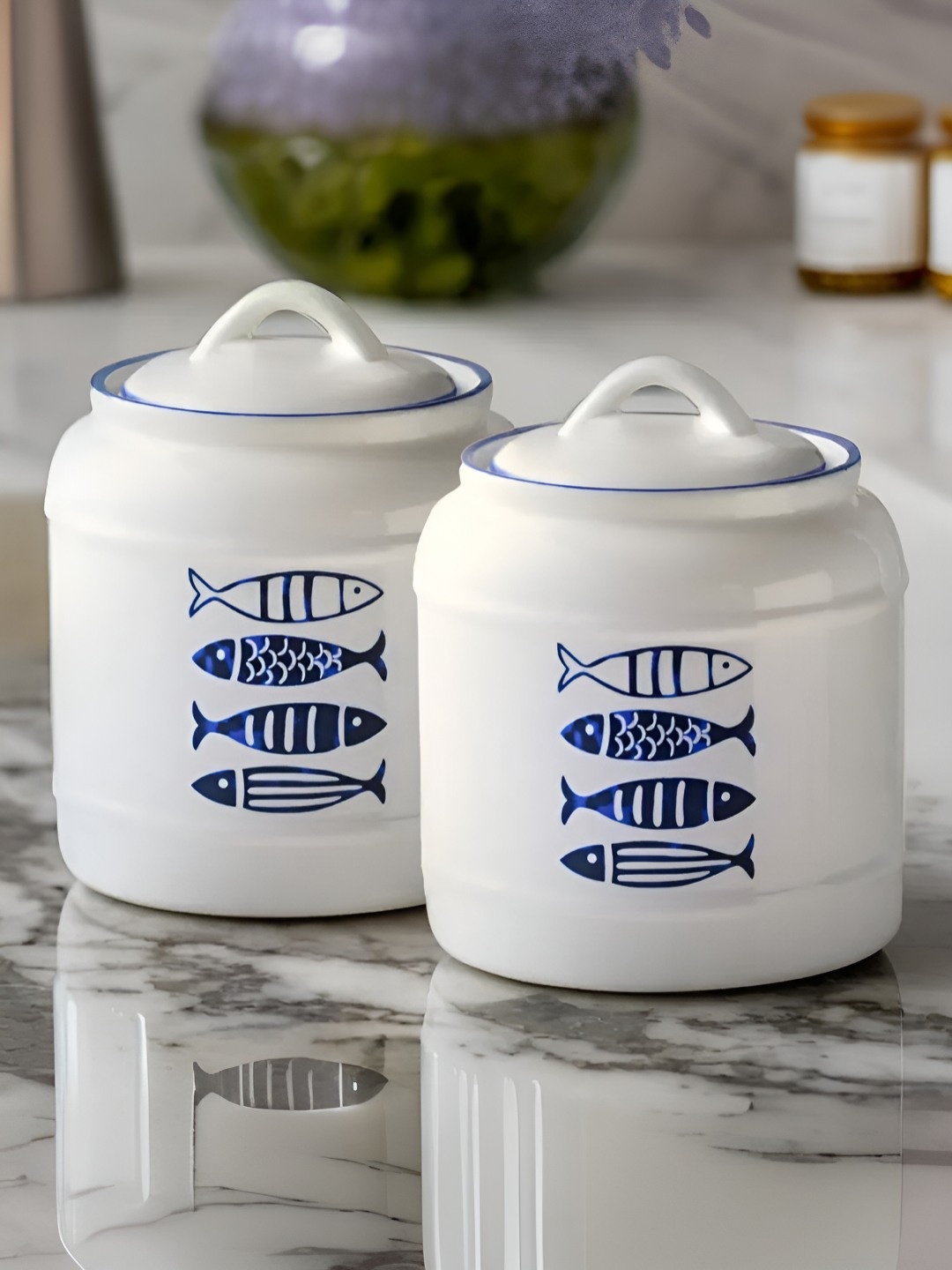 The Better Home White & Blue 2 Pieces Prined Ceramic Easy to Clean Storage Jars 2.5L
The Better Home White & Blue 2 Pieces Prined Ceramic Easy to Clean Storage Jars 2.5L