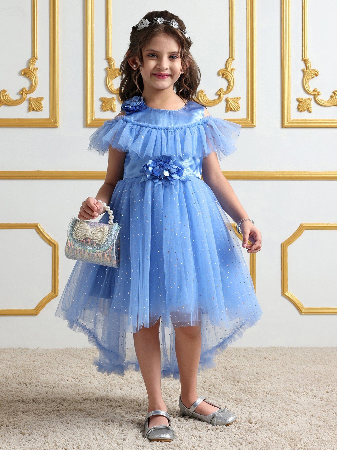 Mark & Mia Girls Round Neck Cold-Shoulder Sleeves Ruffles Fit and Flare Dresses, Blue
Mark & Mia Girls Round Neck Cold-Shoulder Sleeves Ruffles Fit and Flare Dresses, Blue