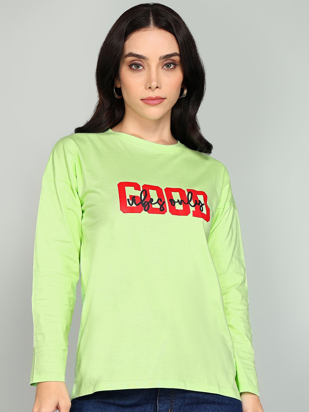 The Roadster Lifestyle Co. Women Typography Printed Pure Cotton Oversized T-shirt, Green
The Roadster Lifestyle Co. Women Typography Printed Pure Cotton Oversized T-shirt, Green