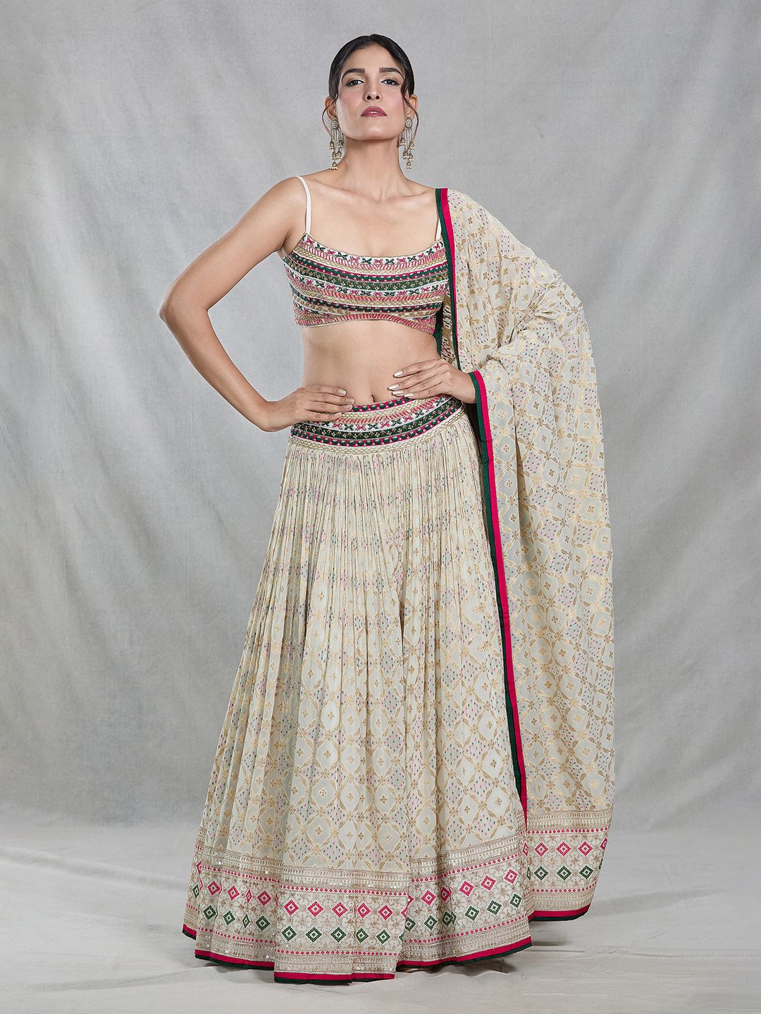 Samyukta Singhania Embellished Sequinned Ready to Wear Lehenga & Blouse With Dupatta, Off white
Samyukta Singhania Embellished Sequinned Ready to Wear Lehenga & Blouse With Dupatta, Off white