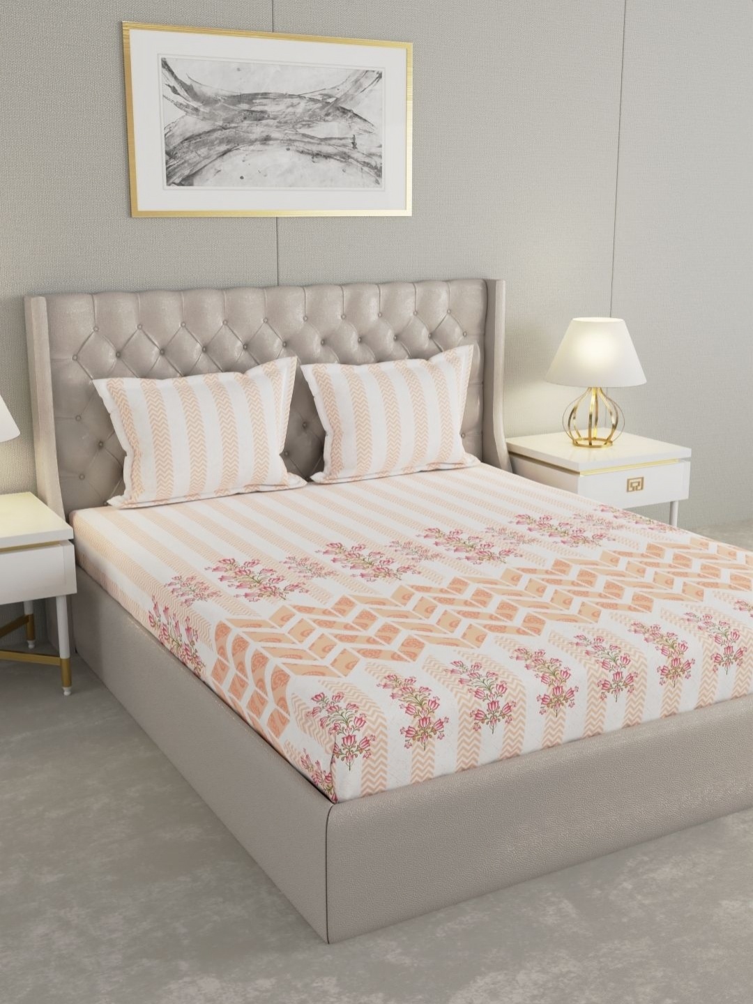 Raymond Home CRYSTAL Orange Colored Printed Cotton 210 TC King Bedsheet Set 2.74 x 2.74m
Raymond Home CRYSTAL Orange Colored Printed Cotton 210 TC King Bedsheet Set 2.74 x 2.74m