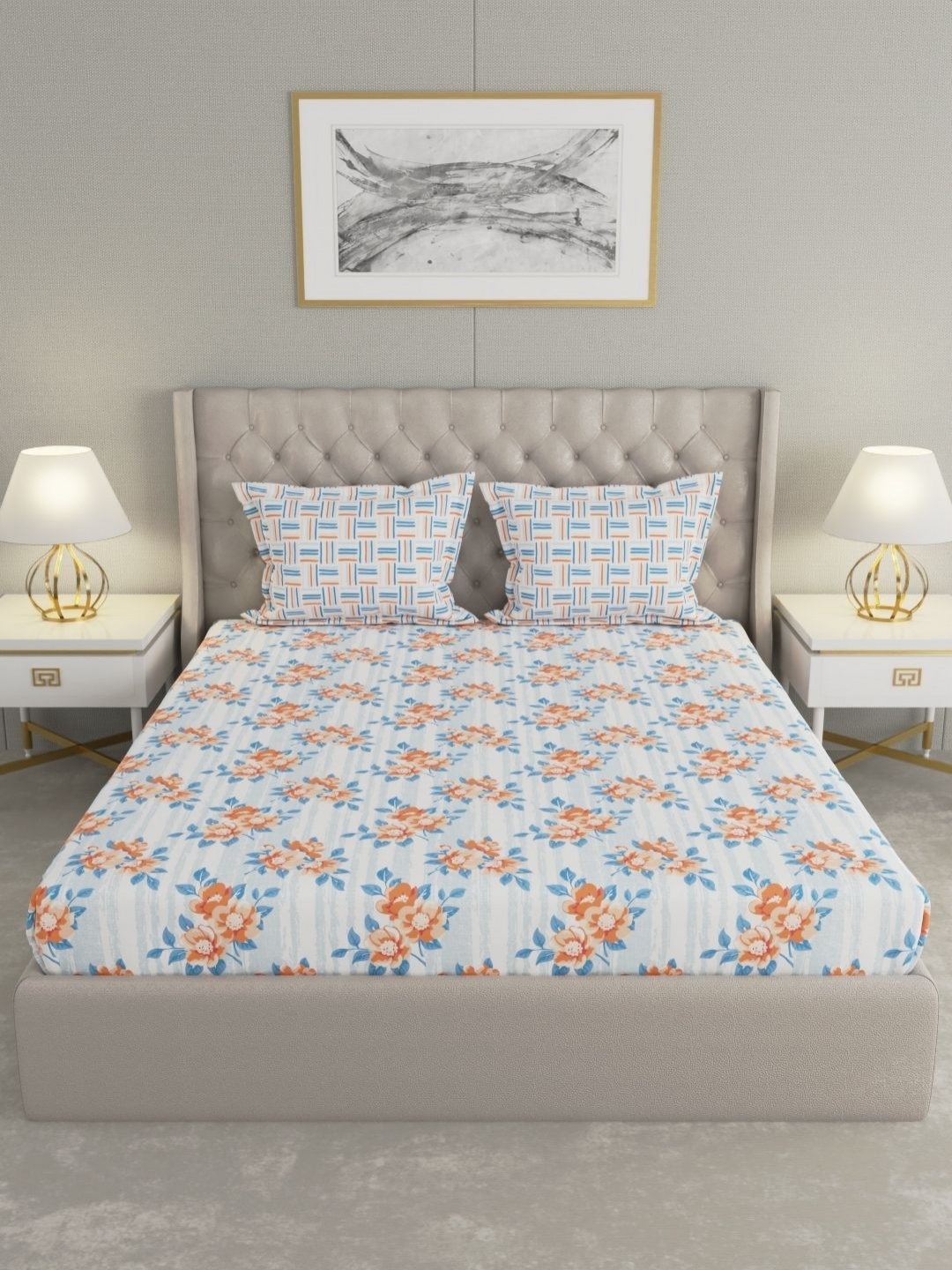Raymond Home MYSTIQUE Orange Colored Printed Cotton 110 TC Queen Bedsheet Set 2.54 x 2.24m
Raymond Home MYSTIQUE Orange Colored Printed Cotton 110 TC Queen Bedsheet Set 2.54 x 2.24m