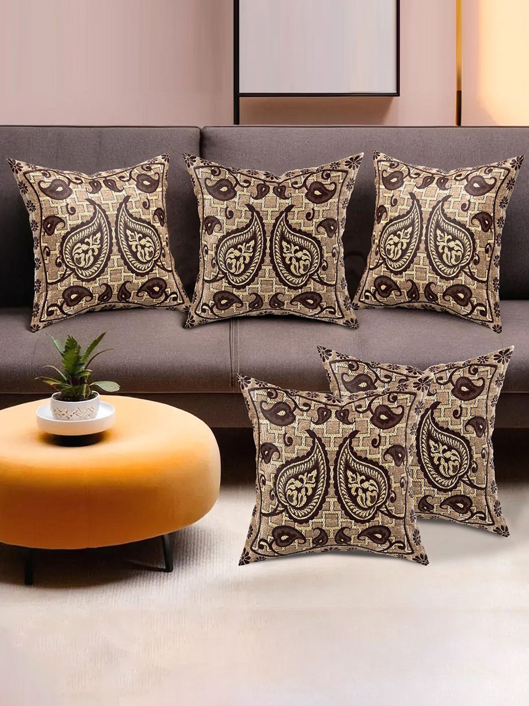 Kuber Industries Gold-Toned & Brown 5 Pieces Ethnic Motifs Printed Square Cushion Covers
Kuber Industries Gold-Toned & Brown 5 Pieces Ethnic Motifs Printed Square Cushion Covers