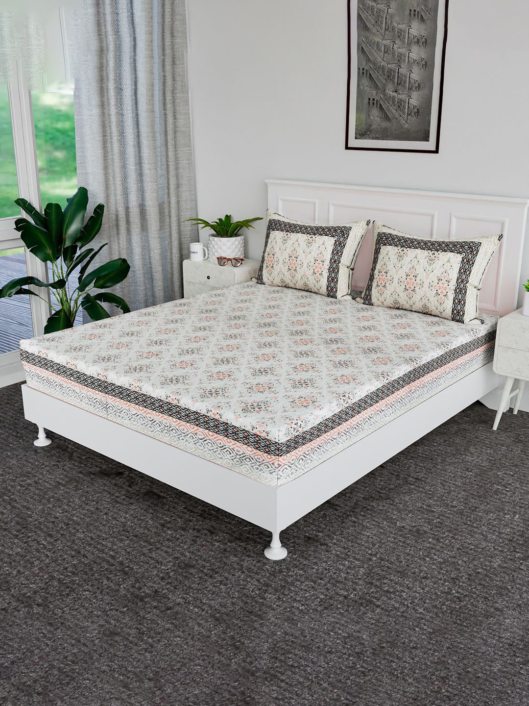 Kuber Industries Green & White 160 TC Cotton King Bedsheet with 2 Pillow Covers 2 x 2mt
Kuber Industries Green & White 160 TC Cotton King Bedsheet with 2 Pillow Covers 2 x 2mt