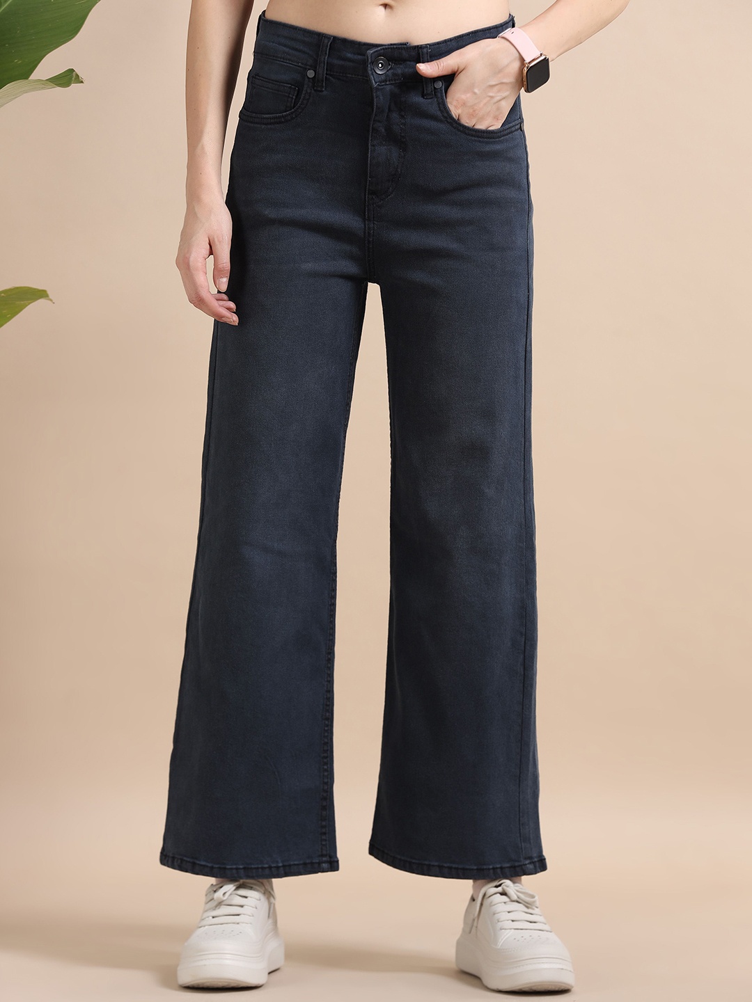 Mast & Harbour Women Cotton Comfort Wide Leg High-Rise Light Fade Stretchable Jeans, Blue
Mast & Harbour Women Cotton Comfort Wide Leg High-Rise Light Fade Stretchable Jeans, Blue