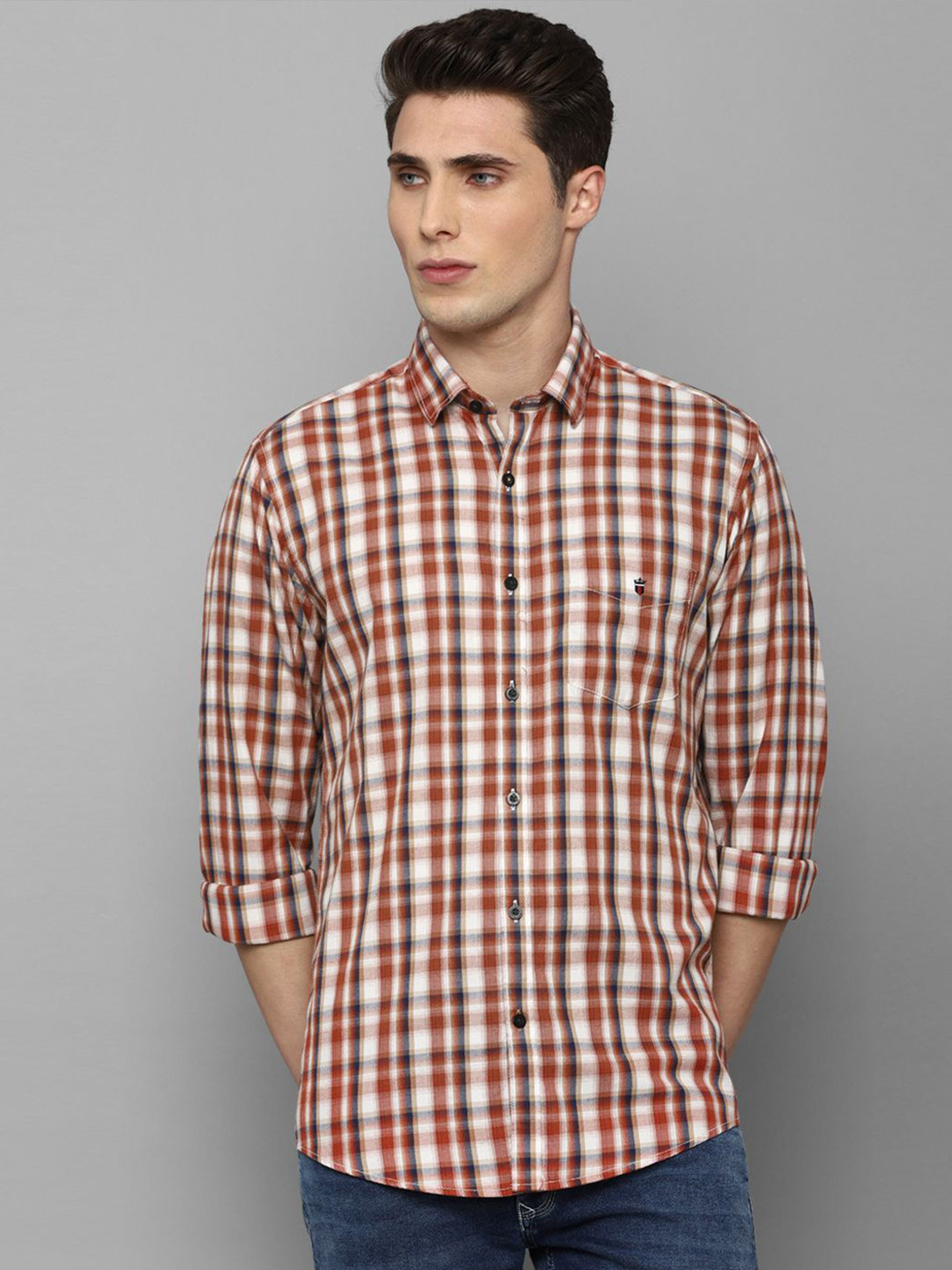 Louis Philippe Sport Men Slim Fit Tartan Checks Opaque Checked Casual Shirt, Multi 
Louis Philippe Sport Men Slim Fit Tartan Checks Opaque Checked Casual Shirt, Multi