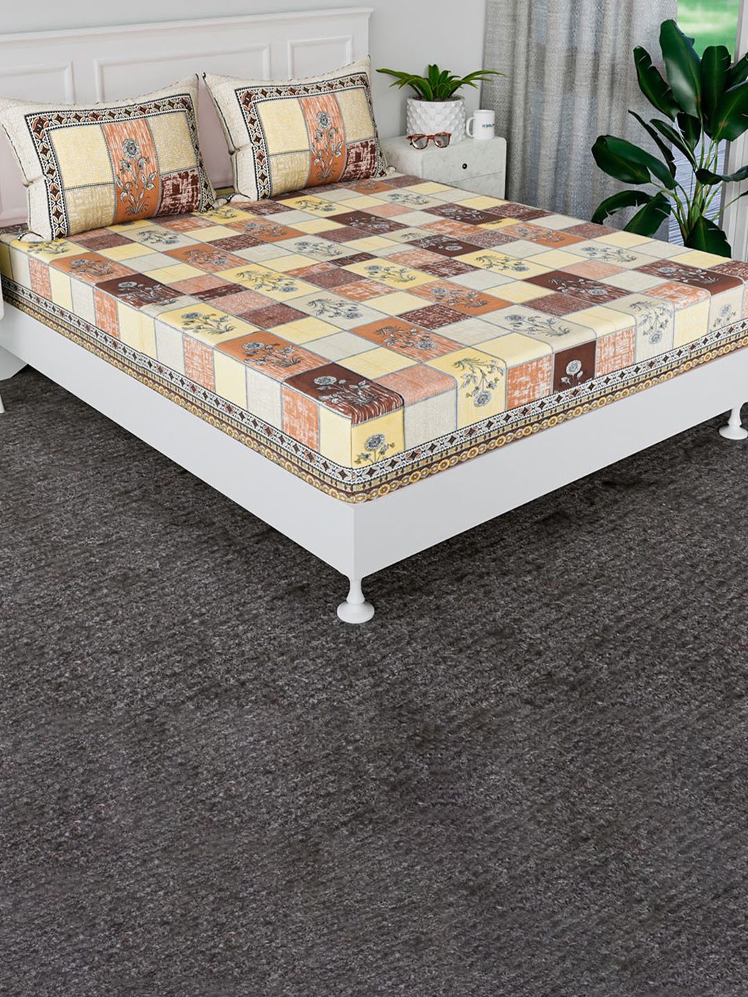Kuber Industries Brown & Yellow 160 TC Cotton King Bedsheet with 2 Pillow Covers 2 x 2mt
Kuber Industries Brown & Yellow 160 TC Cotton King Bedsheet with 2 Pillow Covers 2 x 2mt