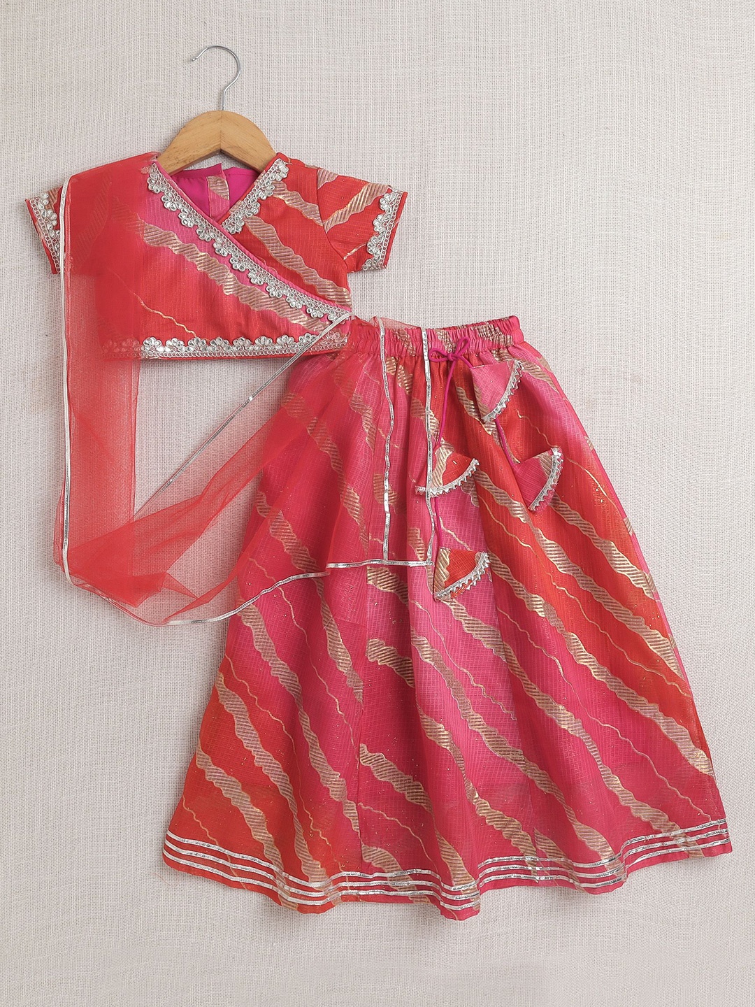 The Magic Wand Girls Embellished Lace Cotton Ready to Wear Lehenga & Blouse With Dupatta, Pink
The Magic Wand Girls Embellished Lace Cotton Ready to Wear Lehenga & Blouse With Dupatta, Pink