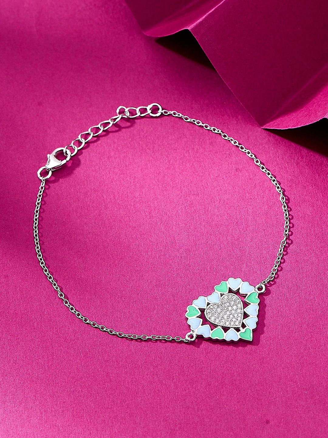 Nipura 925 Sterling Silver Rhodium-Plated Cubic Zirconia Heart Shaped Charm Bracelet
Nipura 925 Sterling Silver Rhodium-Plated Cubic Zirconia Heart Shaped Charm Bracelet