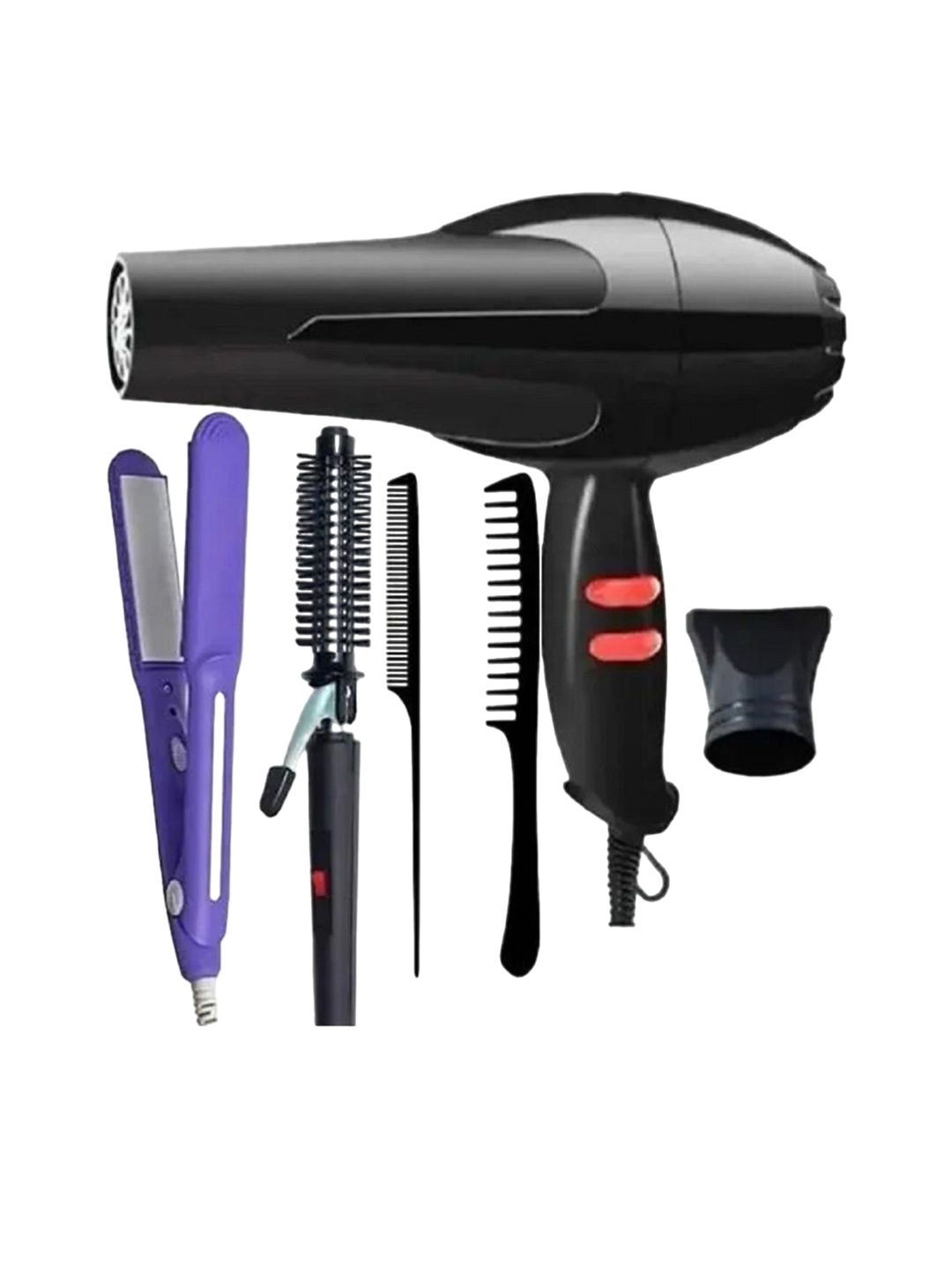 UKSTYLZ 1500 Watts Hair Dryer With 8006 Straightener 471B Curler & 2 Tail Comb, Black
UKSTYLZ 1500 Watts Hair Dryer With 8006 Straightener 471B Curler & 2 Tail Comb, Black
