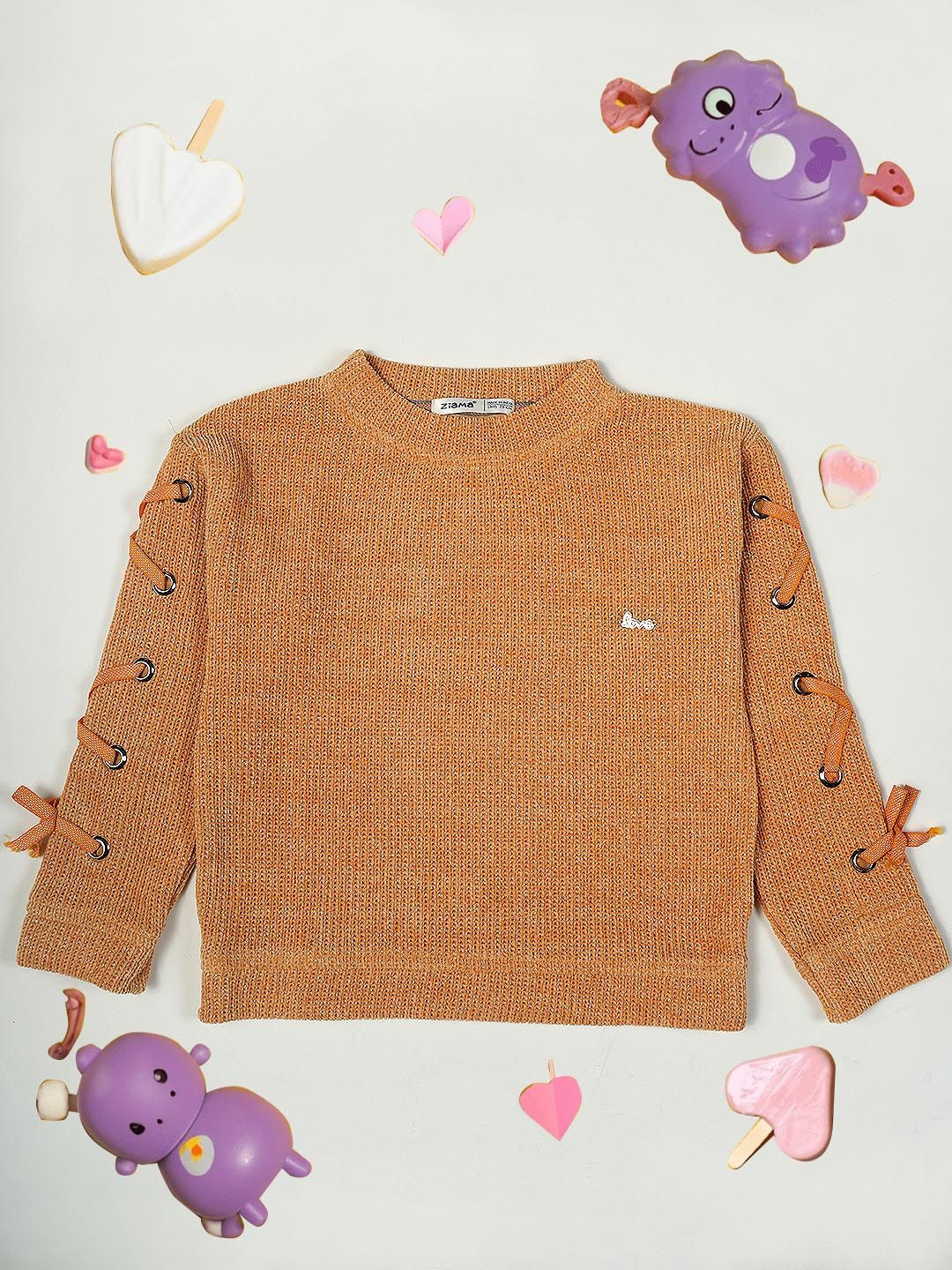 PAMPOLINA Girls Round Neck Sweatshirt, Mustard 
PAMPOLINA Girls Round Neck Sweatshirt, Mustard