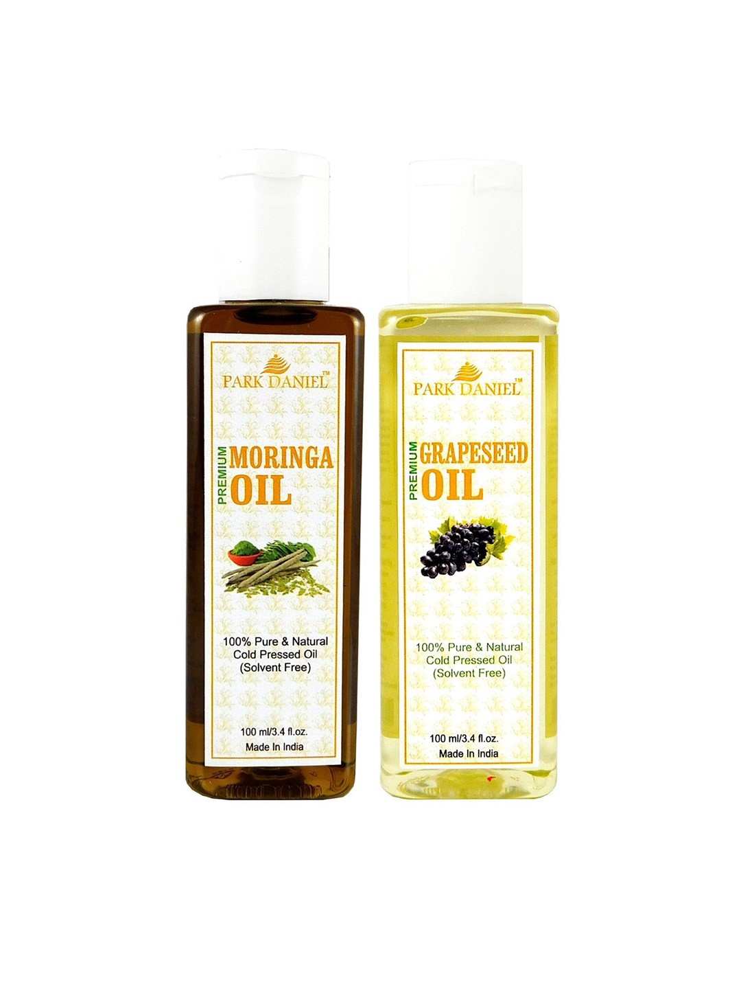 Park Daniel Set Of 2 100% Pure & Natural Moringa & Grapessed Oil - 100 ml Each, Transparent
Park Daniel Set Of 2 100% Pure & Natural Moringa & Grapessed Oil - 100 ml Each, Transparent