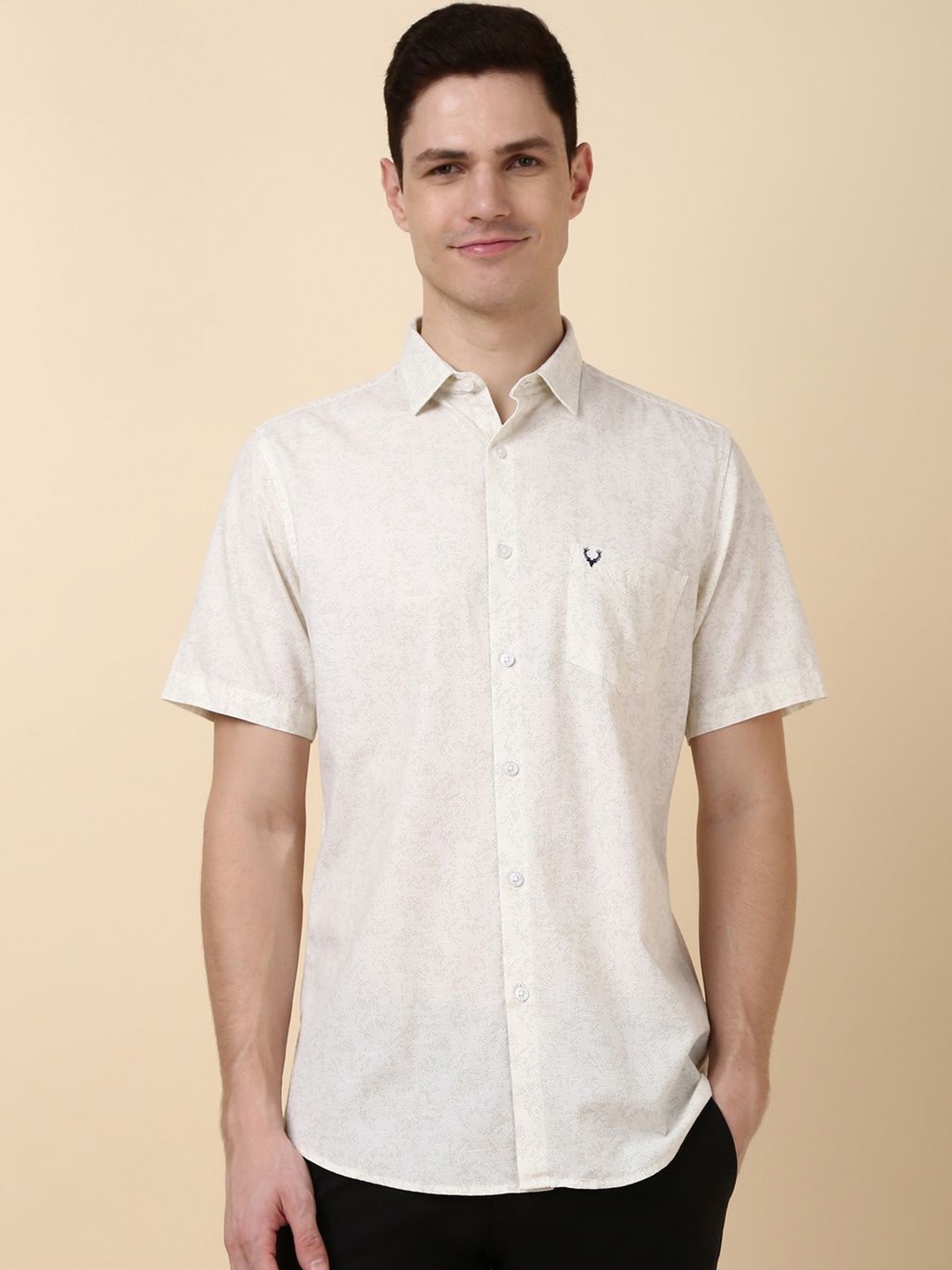 Allen Solly Men Spread Collar Abstract Printed Cotton Linen Slim Fit Casual Shirt, Cream
Allen Solly Men Spread Collar Abstract Printed Cotton Linen Slim Fit Casual Shirt, Cream