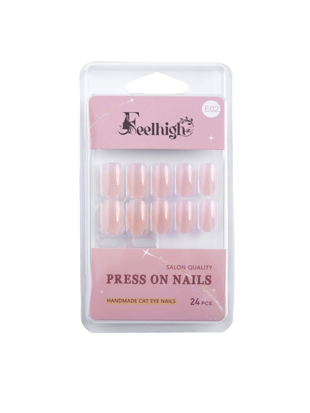 FEELHIGH Set Of 24 Handmade Press On Cat Eye Salon Quality Reusable Nails - E-02, Peach
FEELHIGH Set Of 24 Handmade Press On Cat Eye Salon Quality Reusable Nails - E-02, Peach