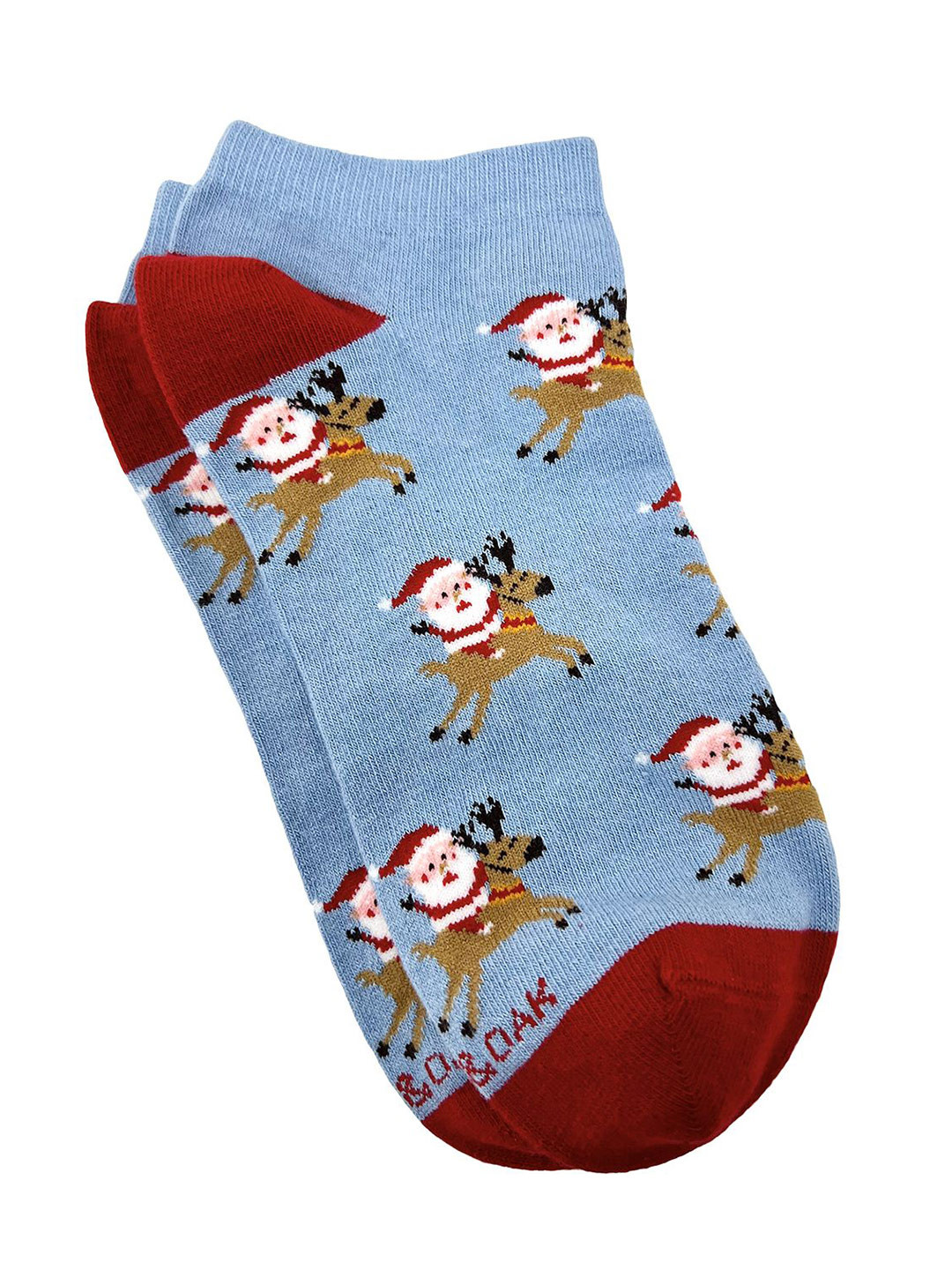 Mint & Oak Women Shoe-Liner Reindeer Ride with Santa Socks, Blue
Mint & Oak Women Shoe-Liner Reindeer Ride with Santa Socks, Blue