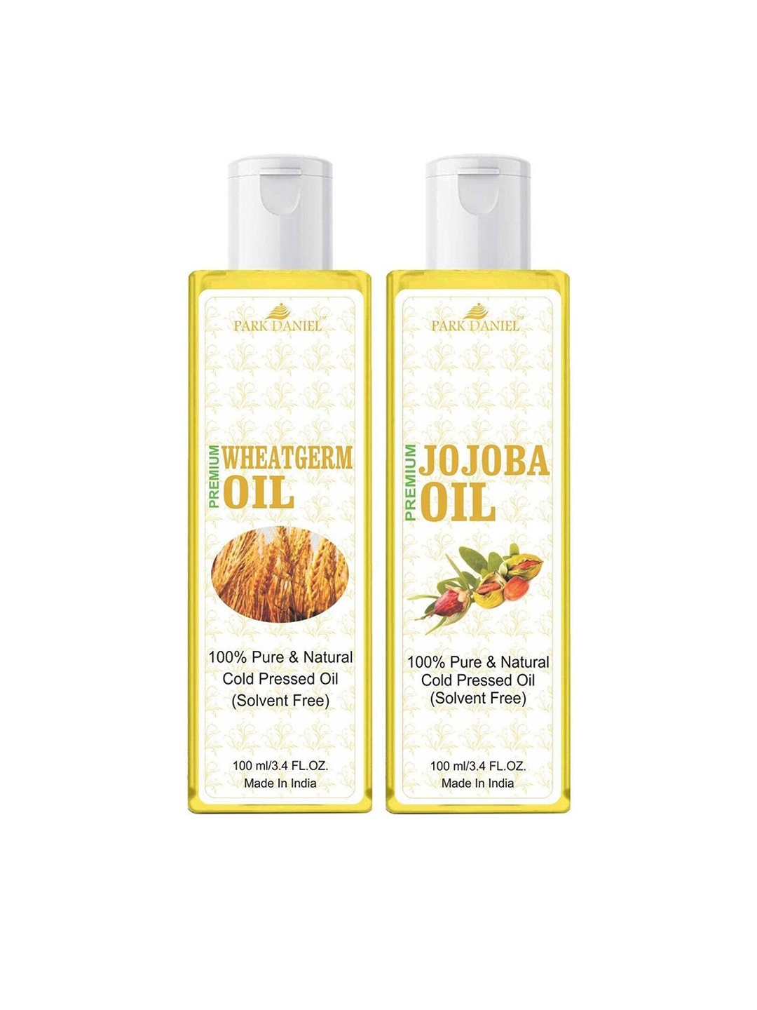 Park Daniel Set Of 2 100% Pure & Natural Cold Pressed Jojoba & Wheatgerm Oil - 100 ml Each, Transparent
Park Daniel Set Of 2 100% Pure & Natural Cold Pressed Jojoba & Wheatgerm Oil - 100 ml Each, Transparent