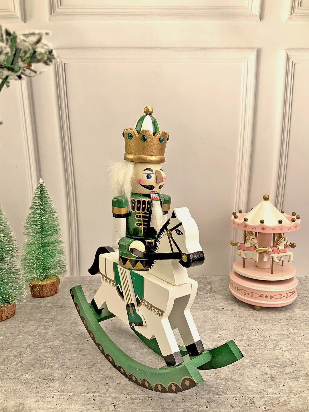 Little Surprise Box LLP Wooden Rocking Horse Nutcracker Self Standing Showpieces, White
Little Surprise Box LLP Wooden Rocking Horse Nutcracker Self Standing Showpieces, White