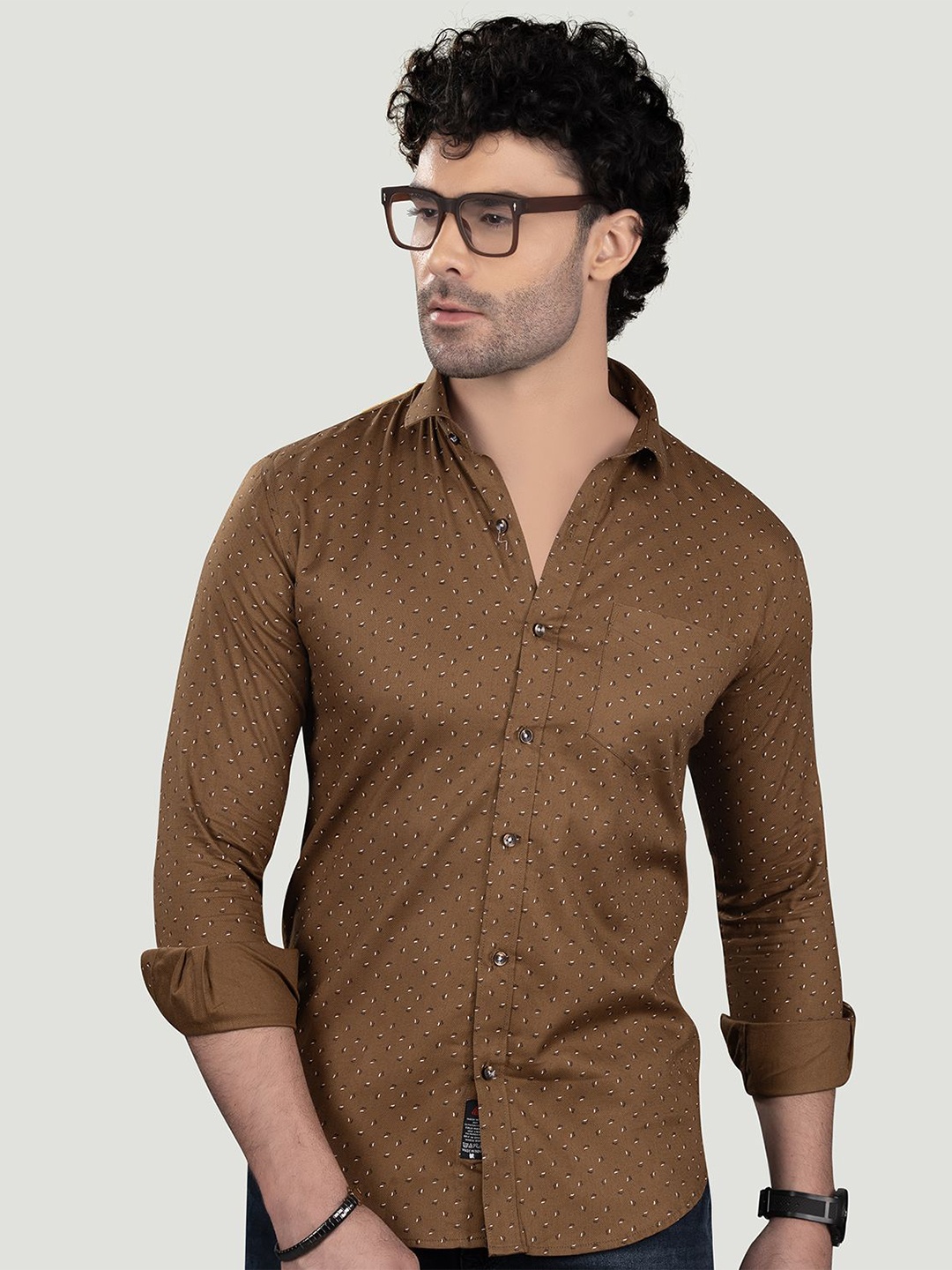 ALMATY Men Comfort Spread Collar Micro Ditsy Printed Cotton Slim Fit Casual Shirt, Brown
ALMATY Men Comfort Spread Collar Micro Ditsy Printed Cotton Slim Fit Casual Shirt, Brown