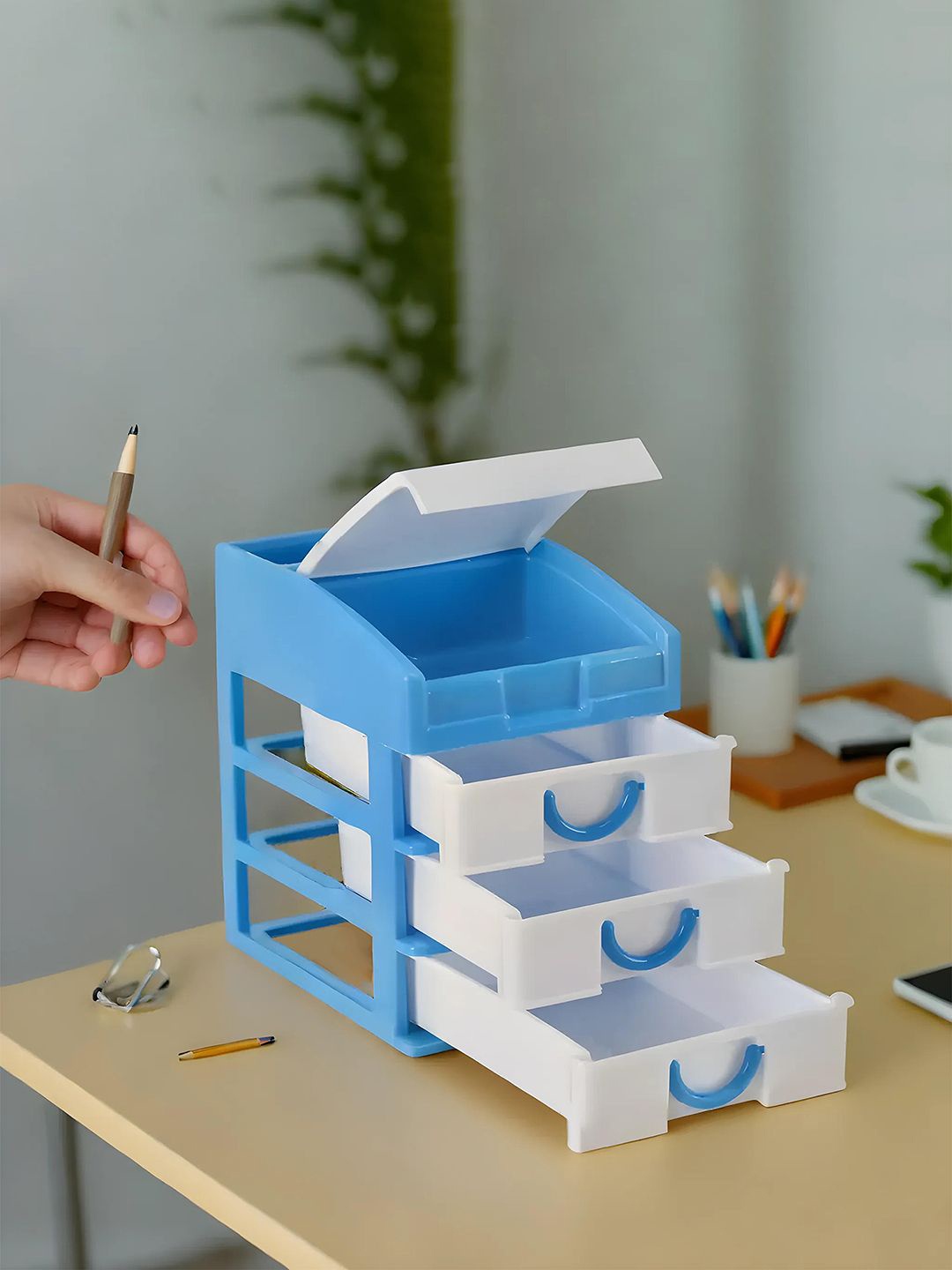 Kuber Industries Blue 2 Pieces Reusable 4-Layer Beauty Products Storage Organizer With Lid
Kuber Industries Blue 2 Pieces Reusable 4-Layer Beauty Products Storage Organizer With Lid